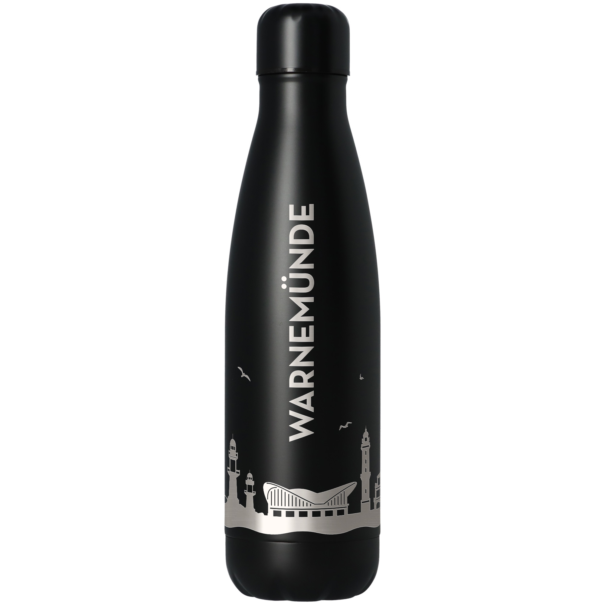 Trinkflasche Skyline Warnemünde Flasche, Wasserflasche, Shaker
