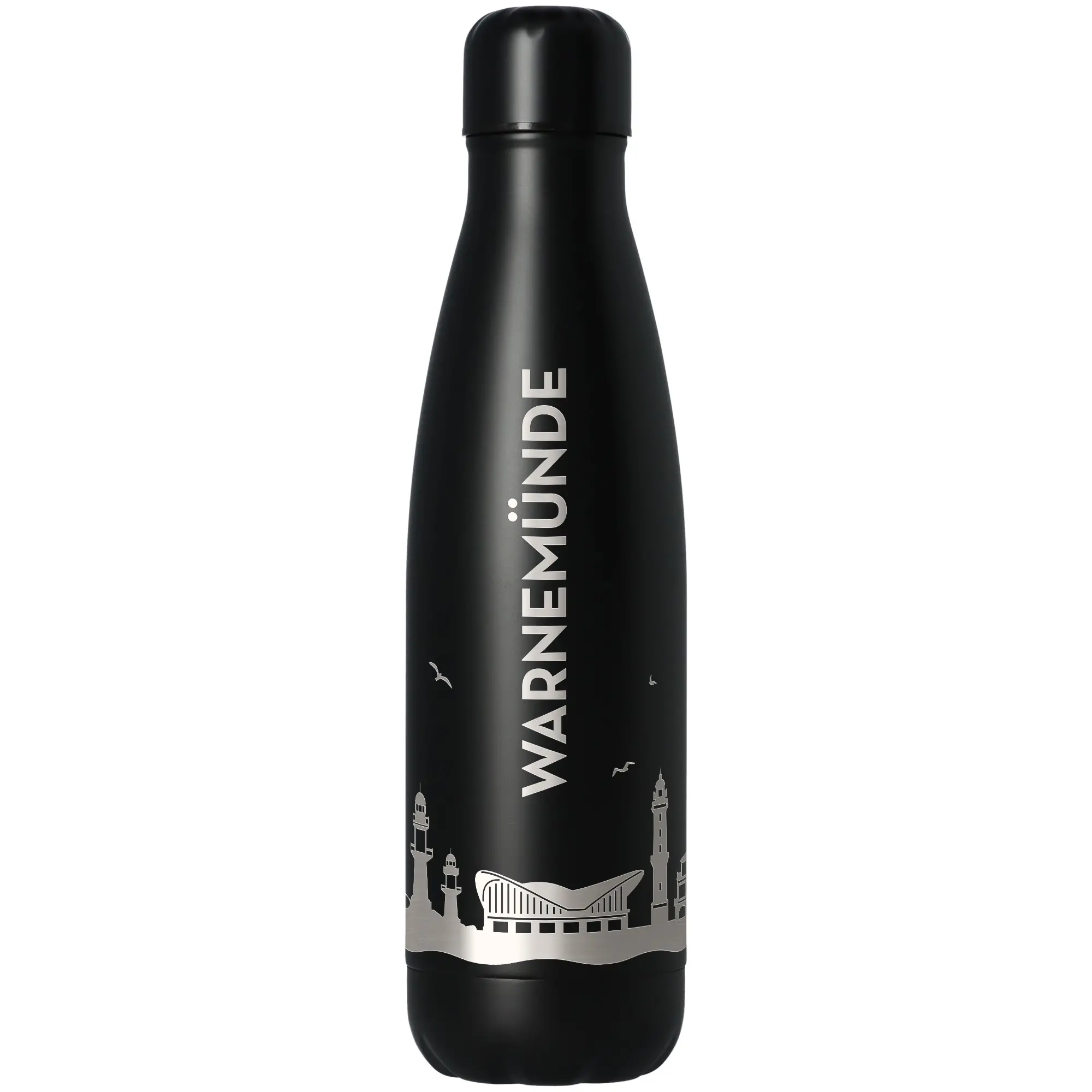 Trinkflasche Skyline Warnemünde Flasche, Wasserflasche, Shaker