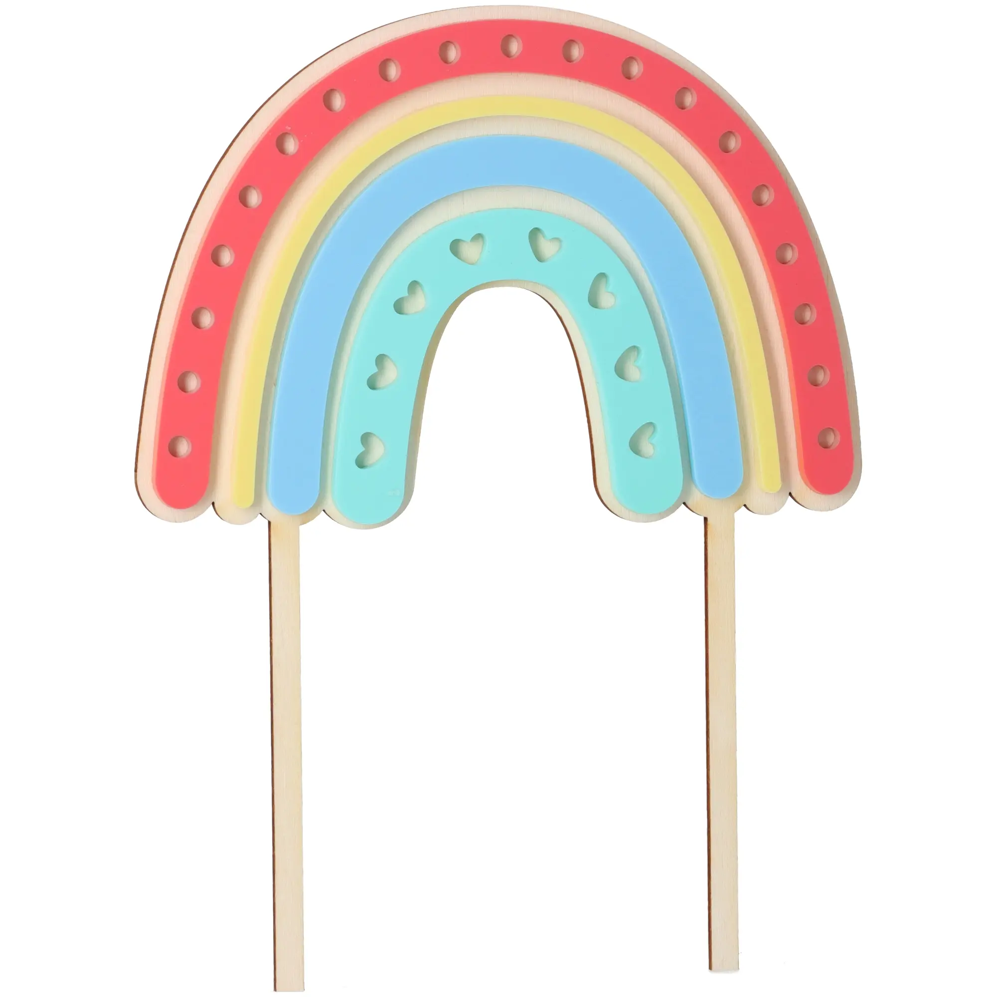 Cake Topper Regenbogen mit Herzen