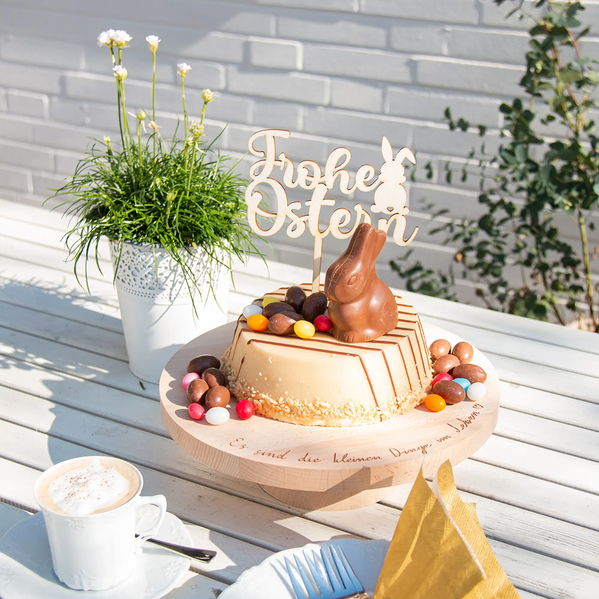 Cake Topper "Frohe Ostern" Holz