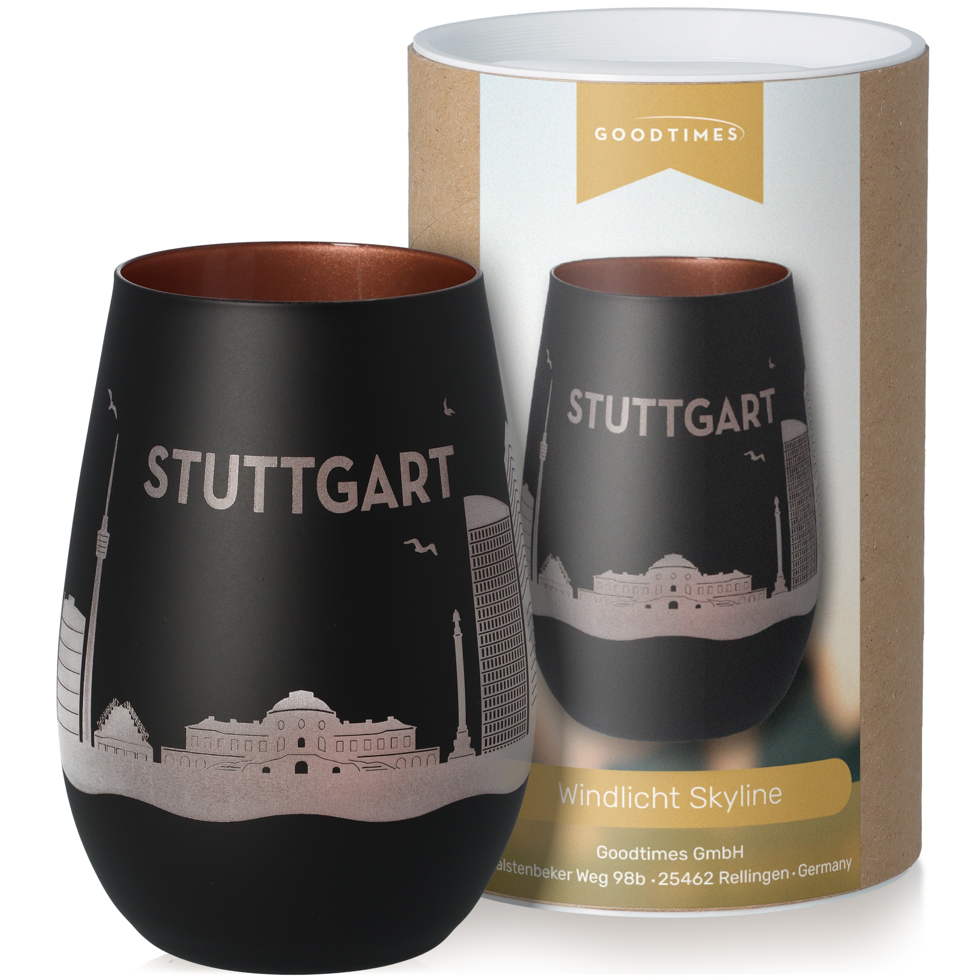 Windlicht Skyline Stuttgart Krug, Töpferei