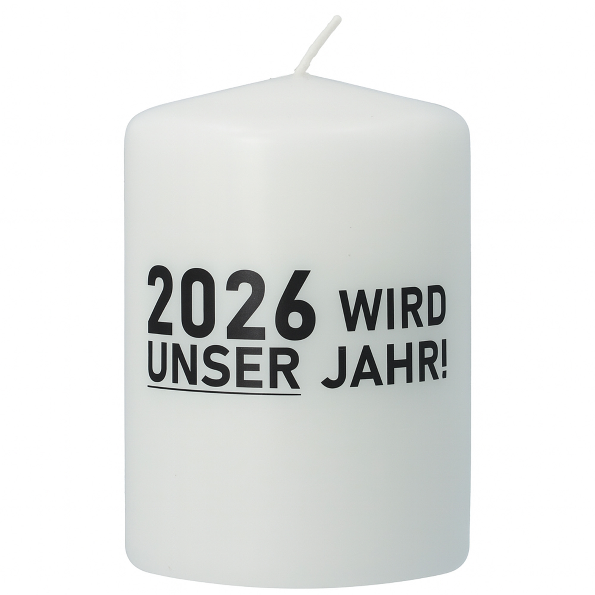 Stumpenkerze "2026 WIRD UNSER JAHR" Kerze