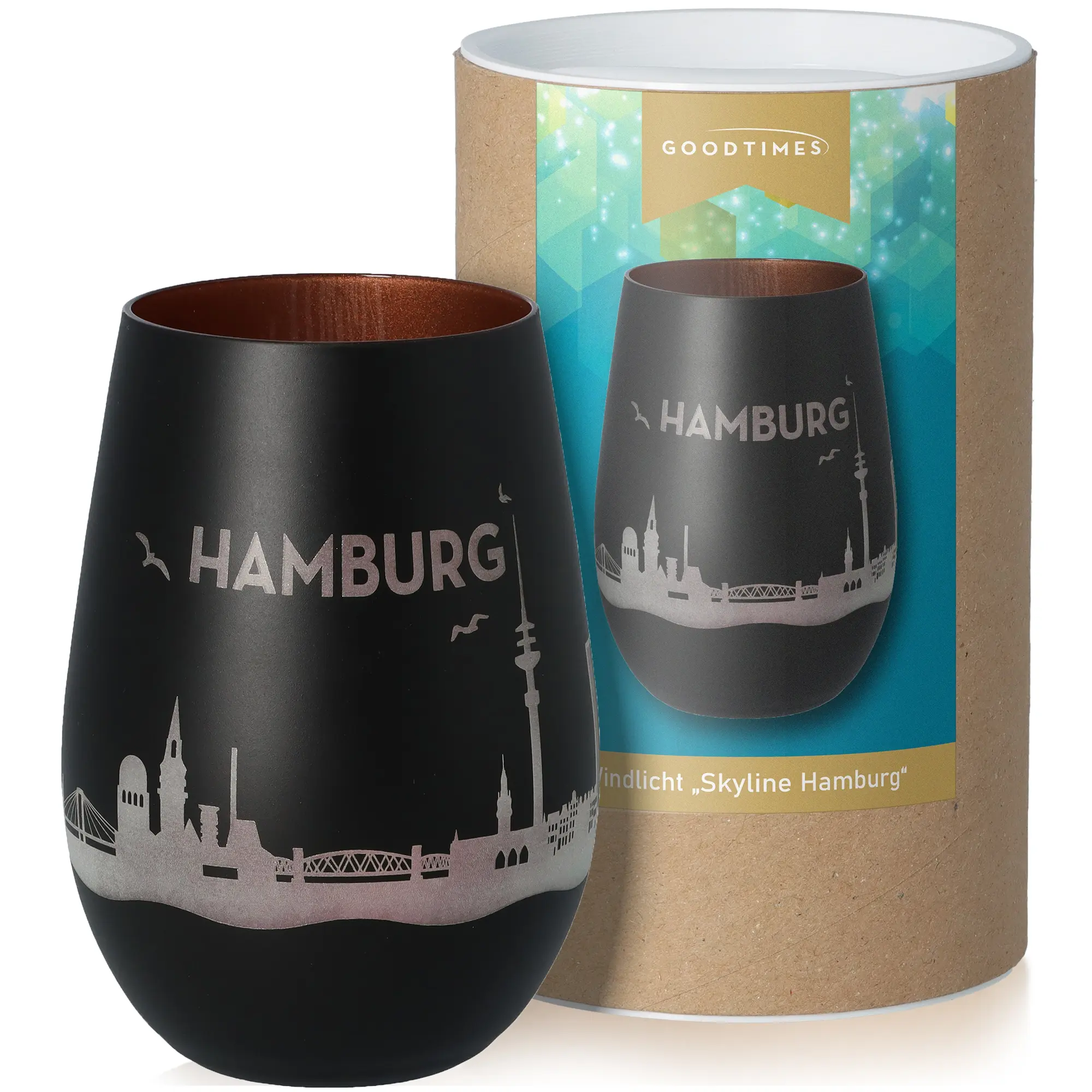 Windlicht Skyline Hamburg