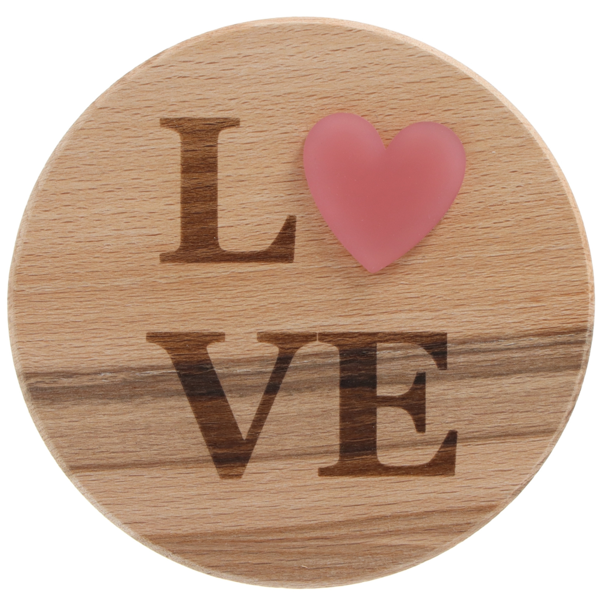 Holzstücke, LOVE-Design, Herzmotiv, Runder Holzuntersetzer, Dekoration