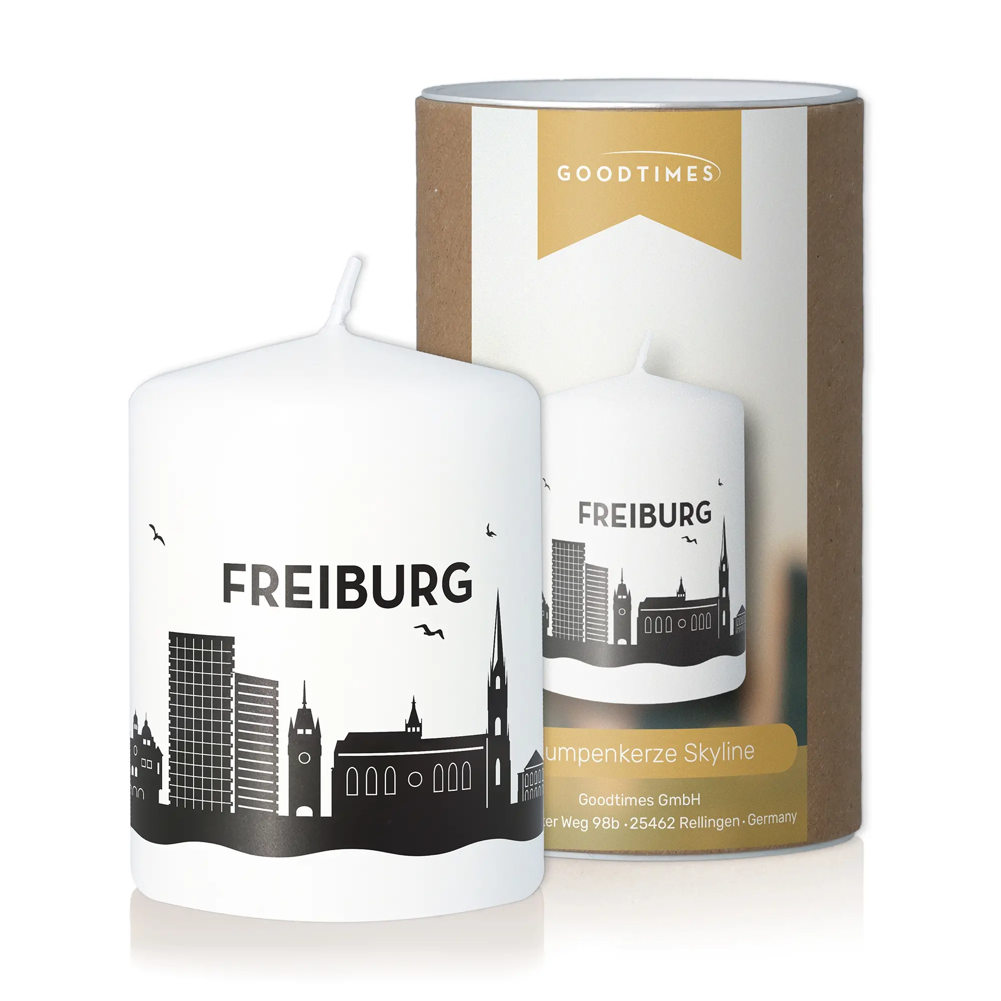 Stumpenkerze Skyline Freiburg