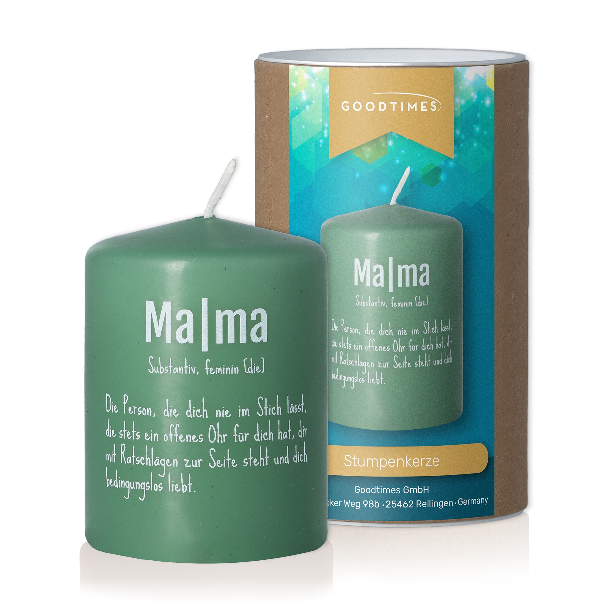 Stumpenkerze "Mama Definition" Kerze