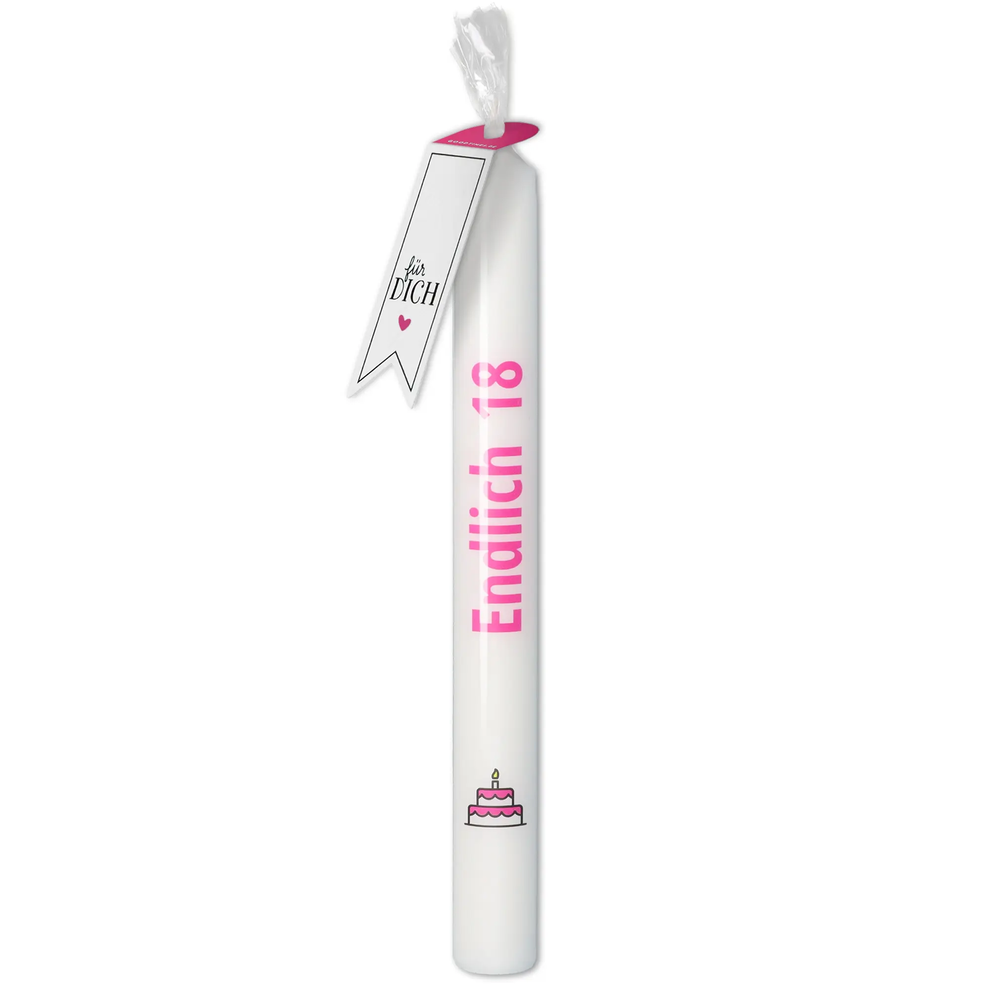 Stabkerze "Endlich 18" Pink