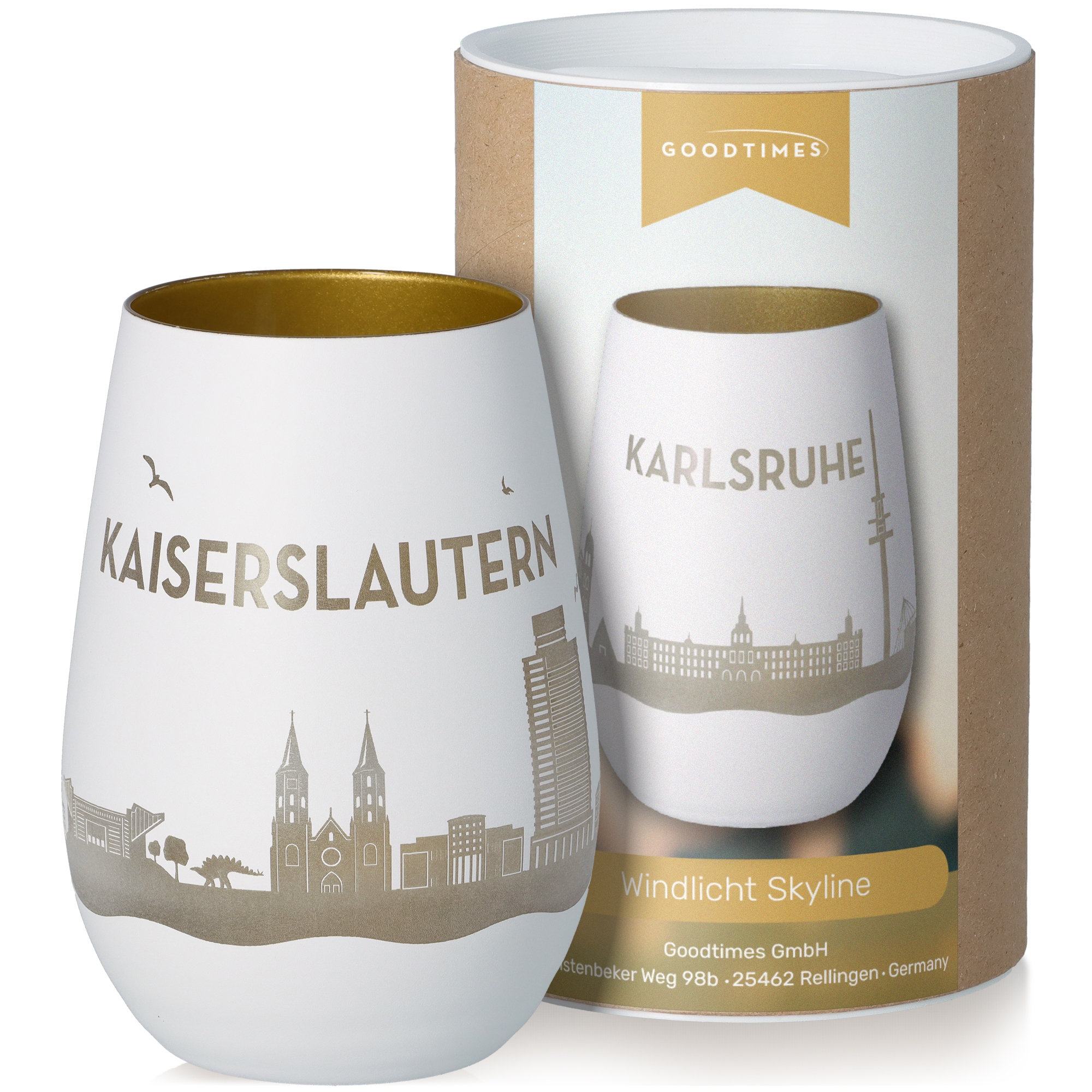 Windlicht Skyline Kaiserslautern Töpferei, Krug, Tasse, Glas