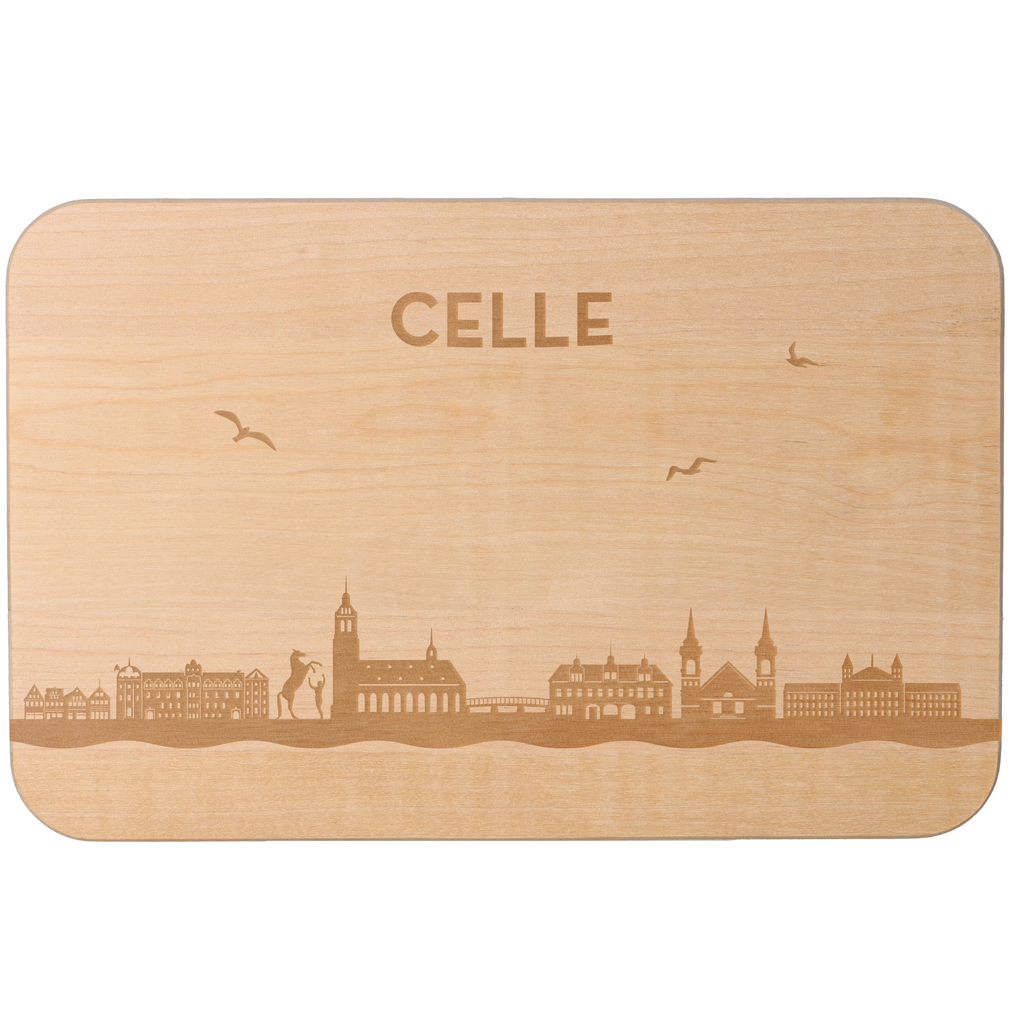 Frühstücksbrett Skyline Celle Sperrholz, Holz, Matte