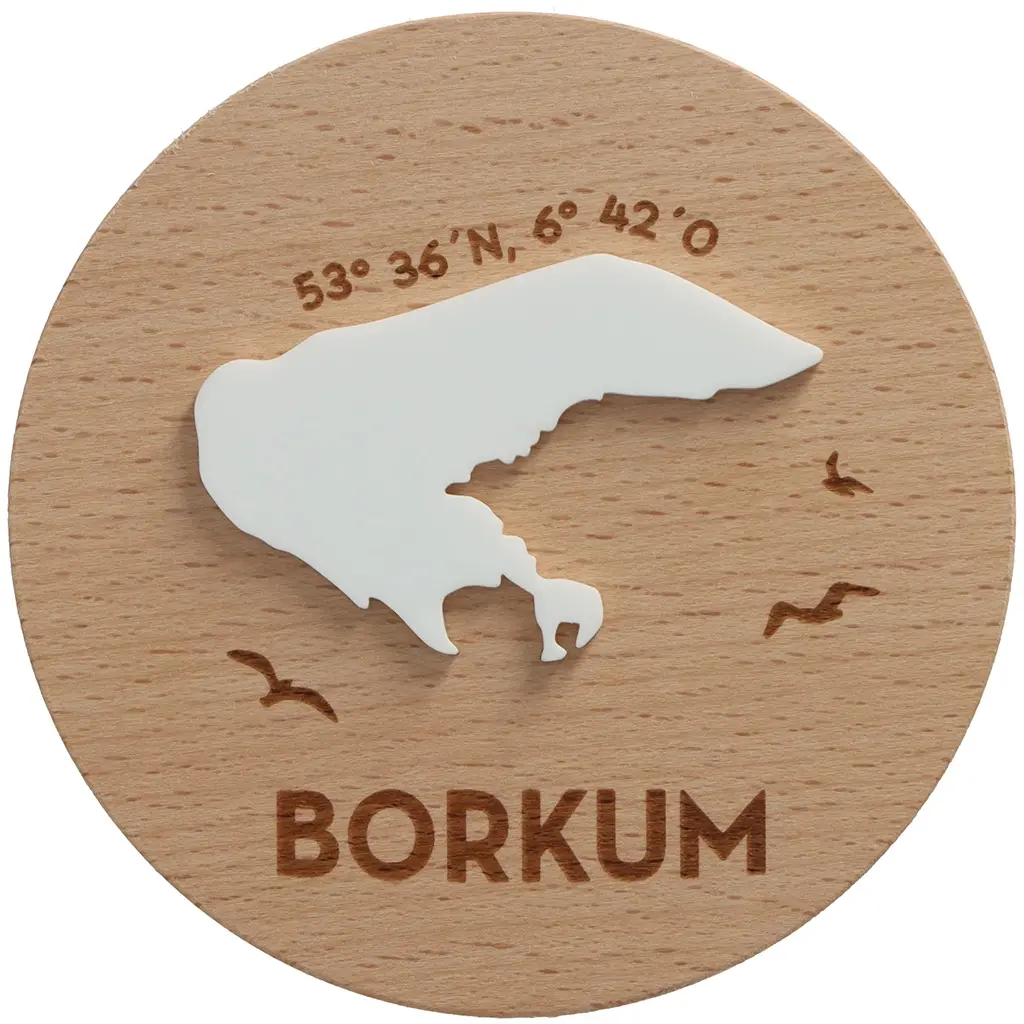 Geschenkglas Skyline "Borkum Silhouette" Weiß