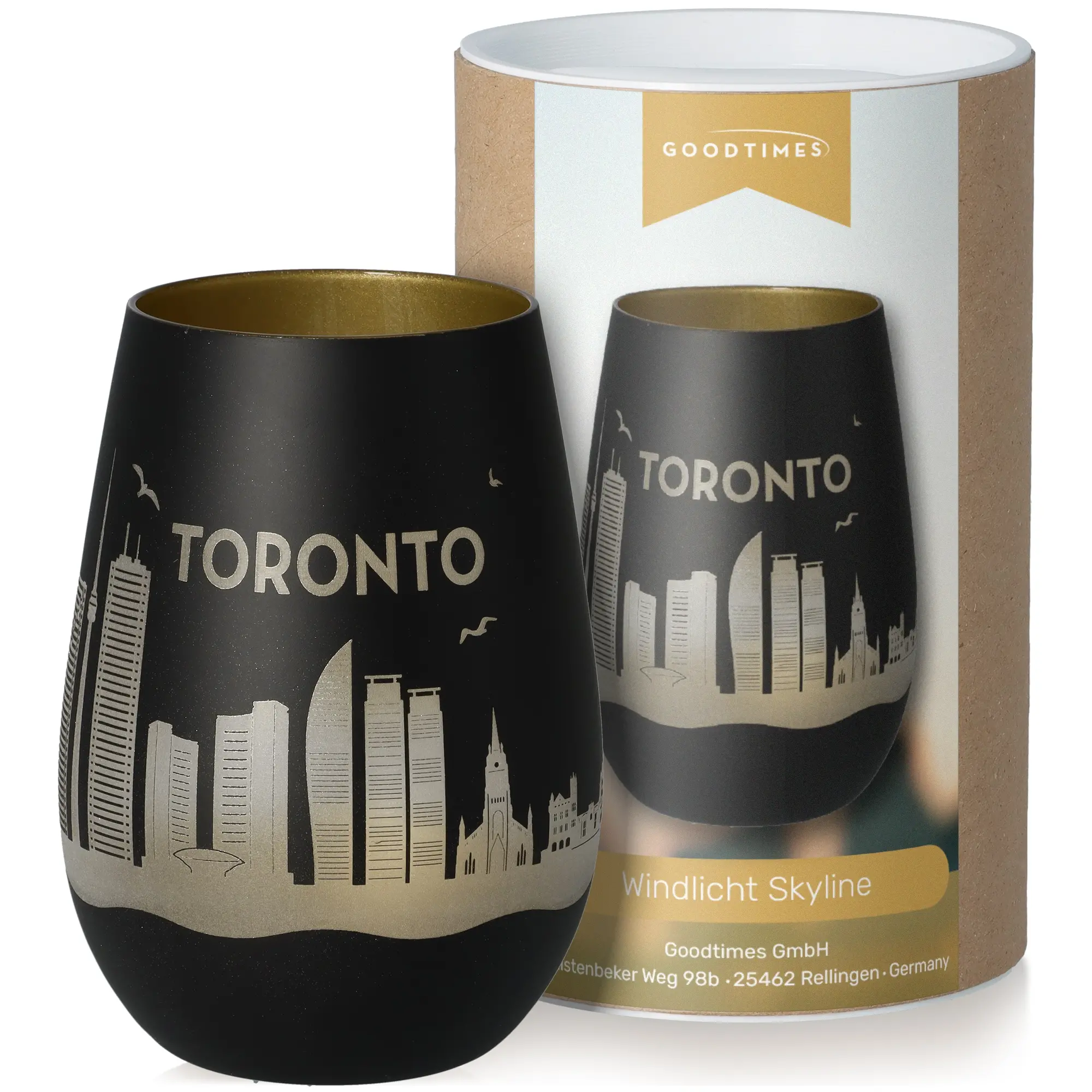 glas, tumbler, toronto, windlicht, skyline