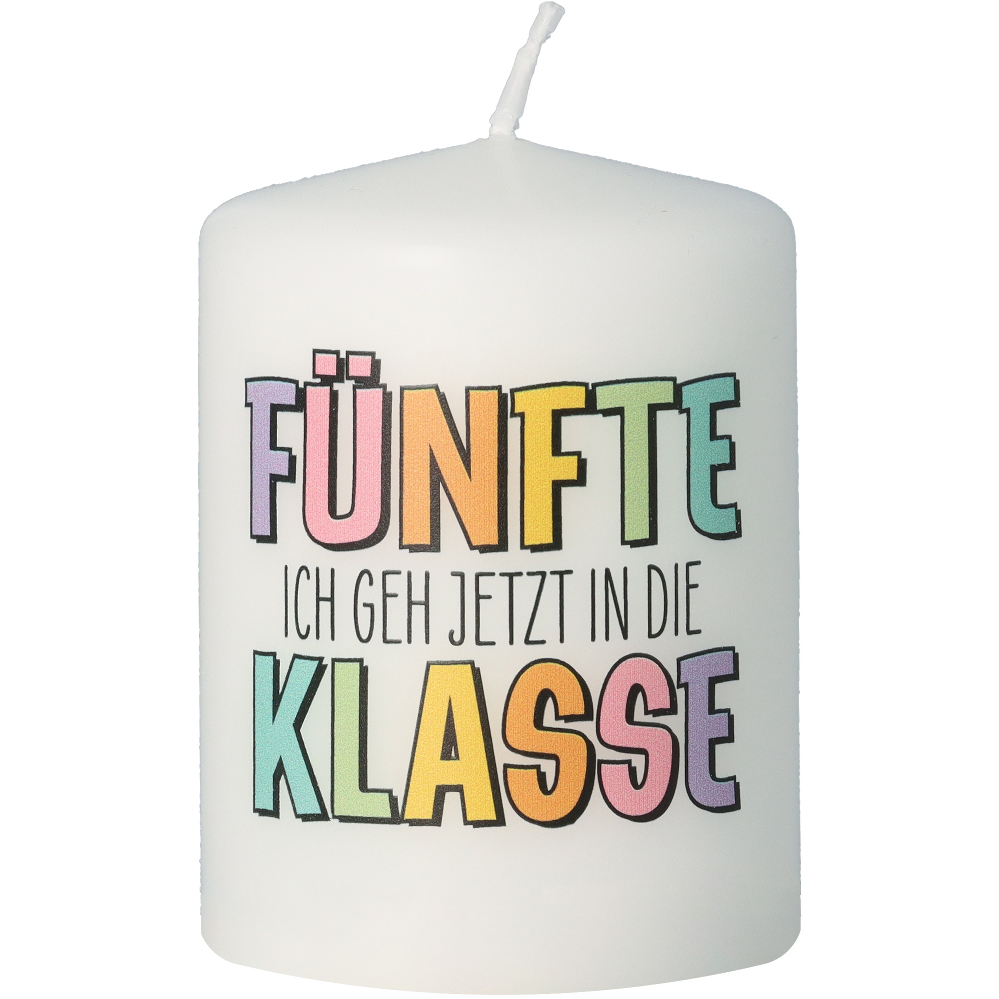 Stumpenkerze "Fünfte Klasse" Kerze
