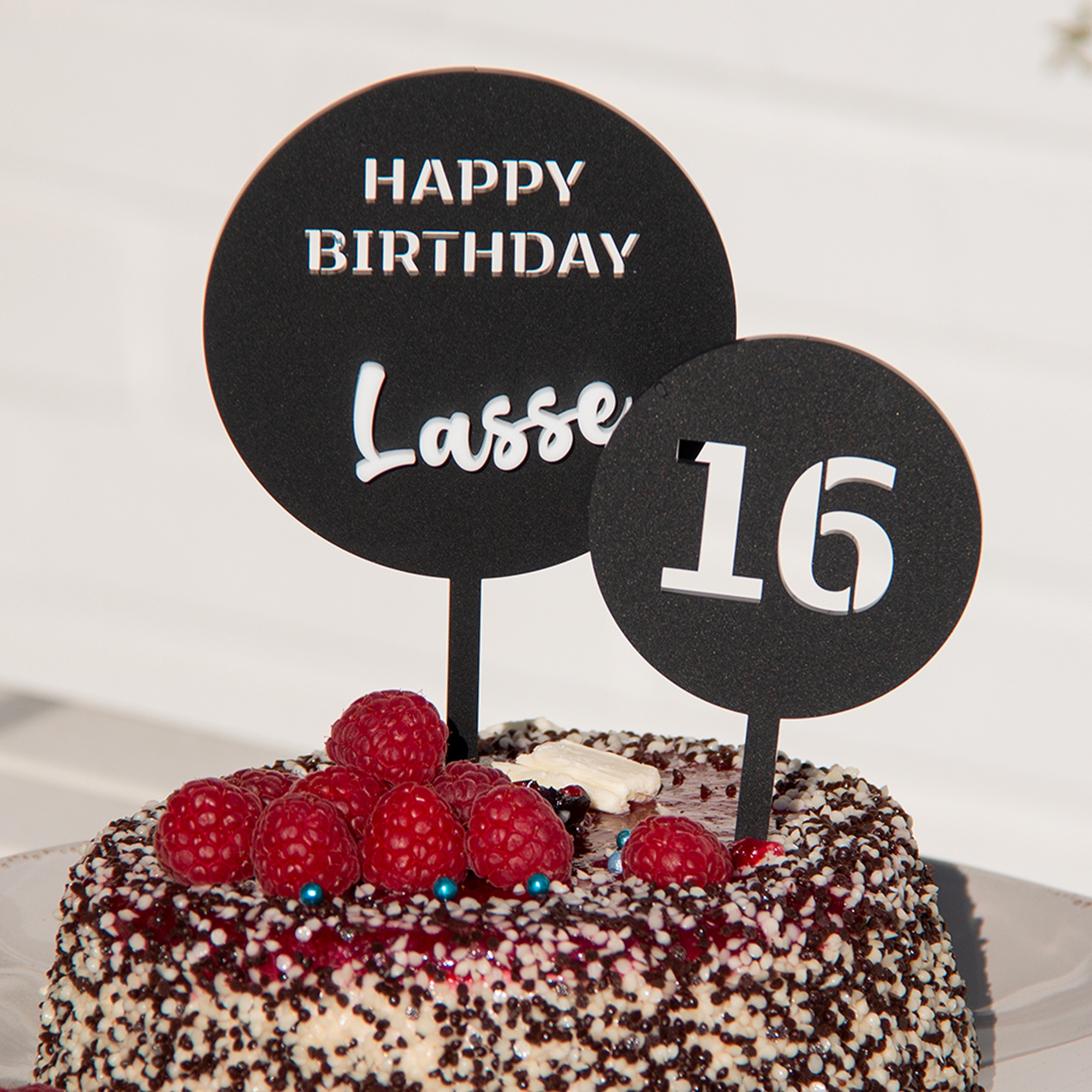 Cake Topper "Happy Birthday mit Zahl"
