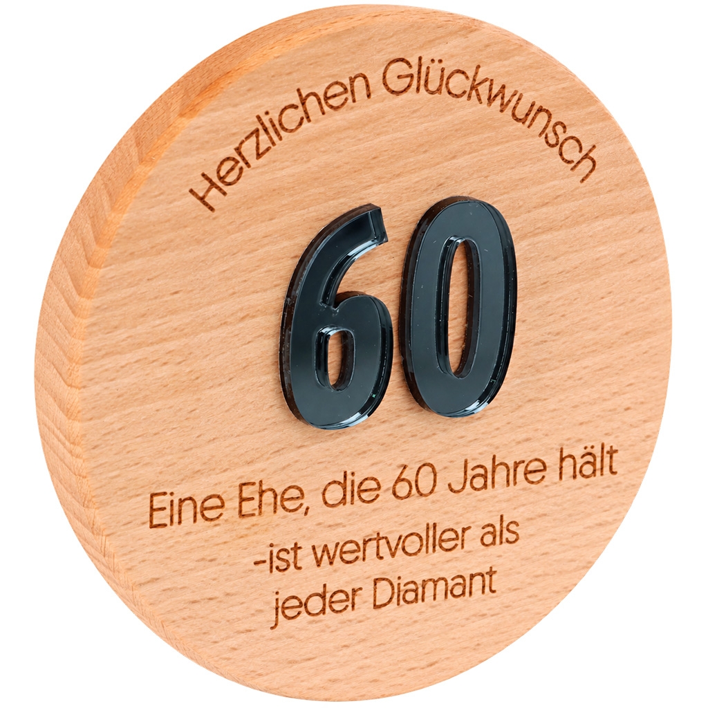 Geschenkglas "60 Diamantene Hochzeit"