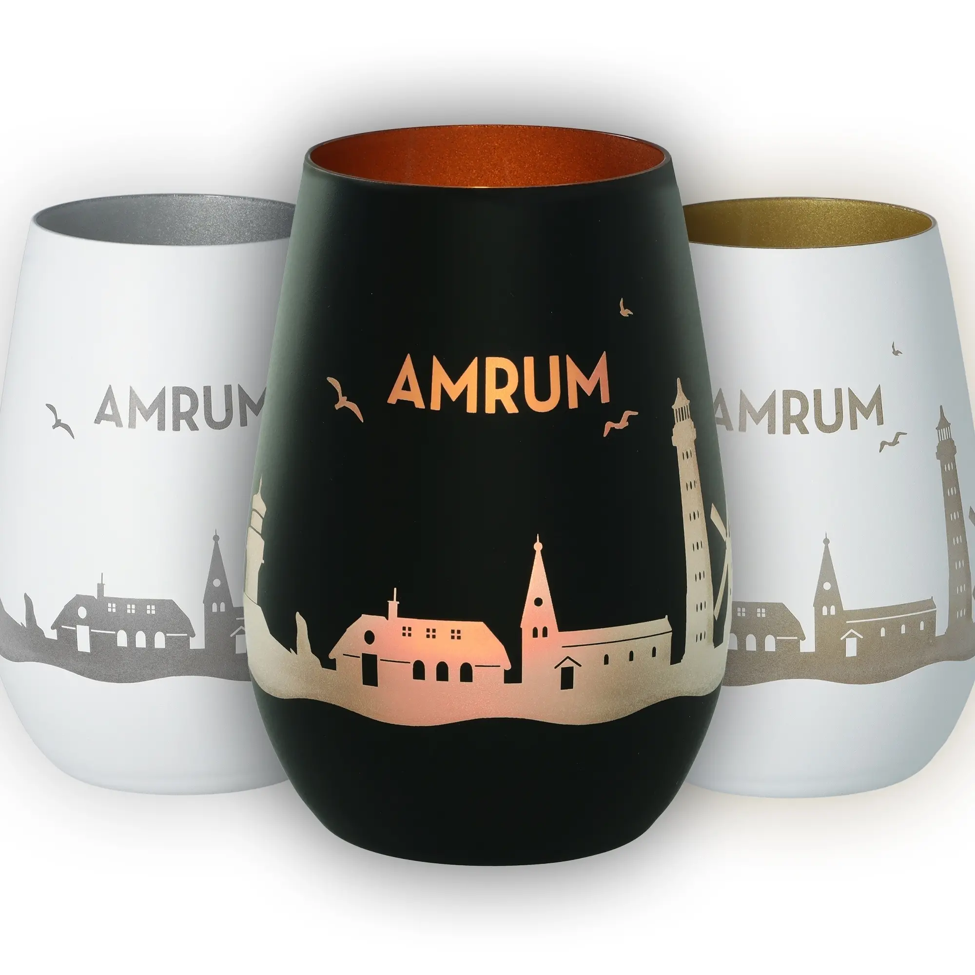 Thermocup, Becher, Stadtansicht, Rostgold, Mattes Schwarz