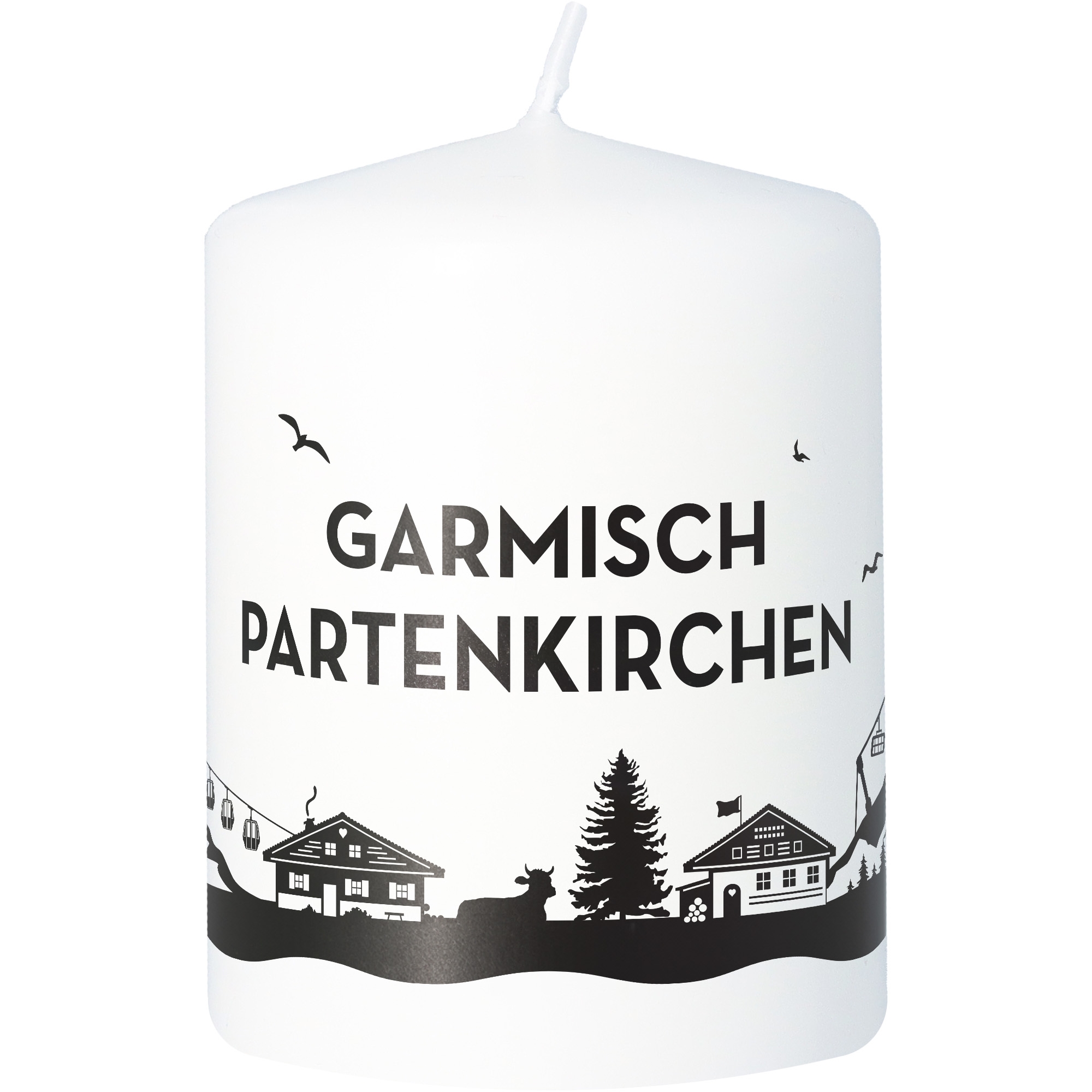 Stumpenkerze Skyline Garmisch-Partenkirchen Kerze, Tier, Vogel