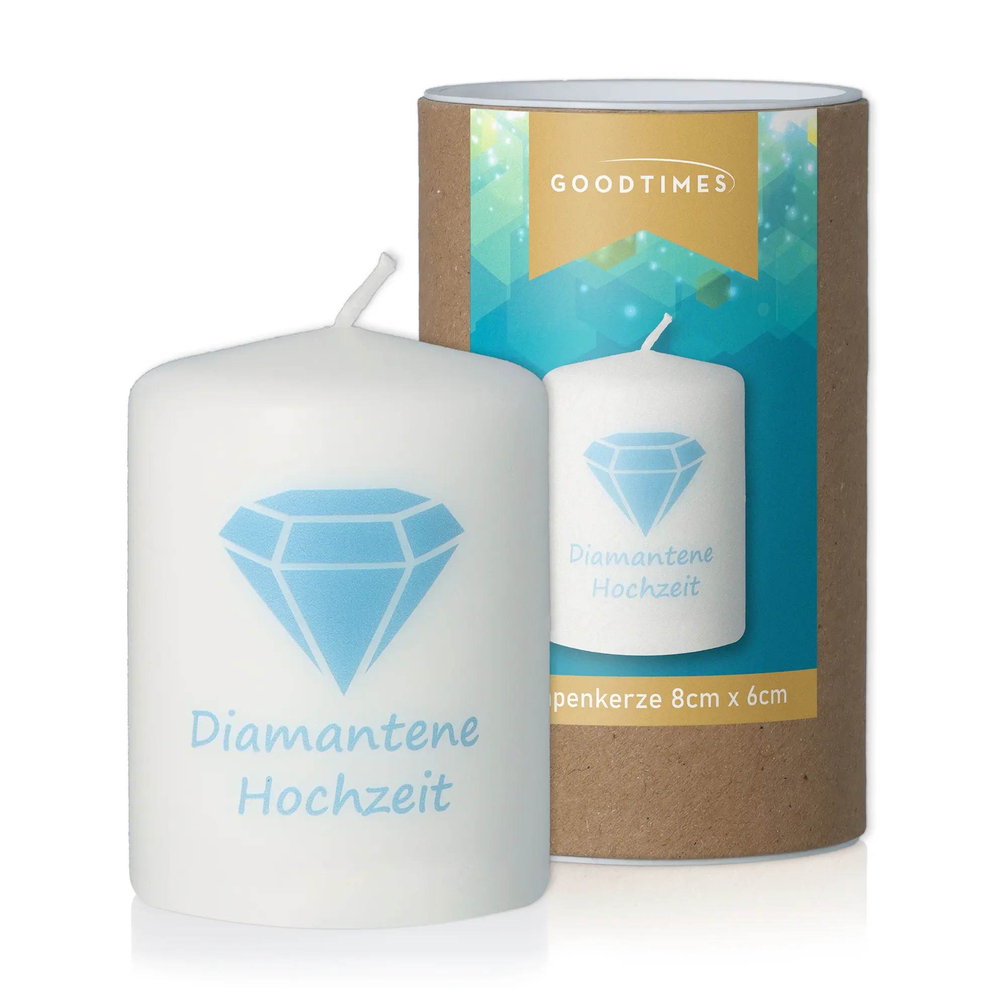 Stumpenkerze "Diamantene Hochzeit"
