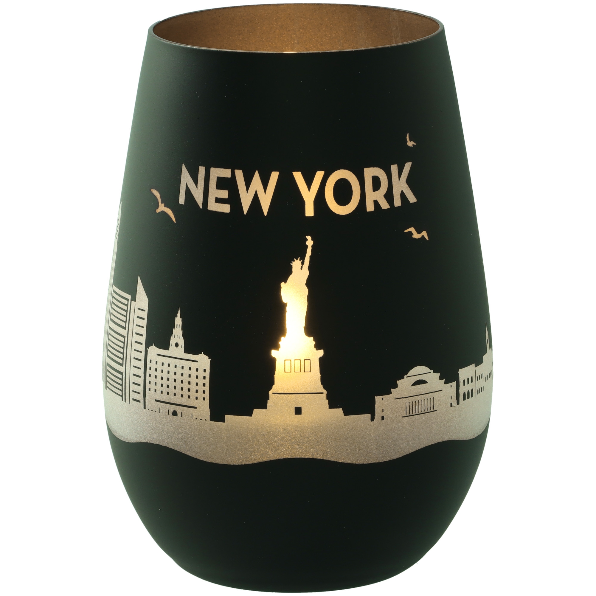 Goodtimes Windlicht Skyline New York Schwarz/Silber