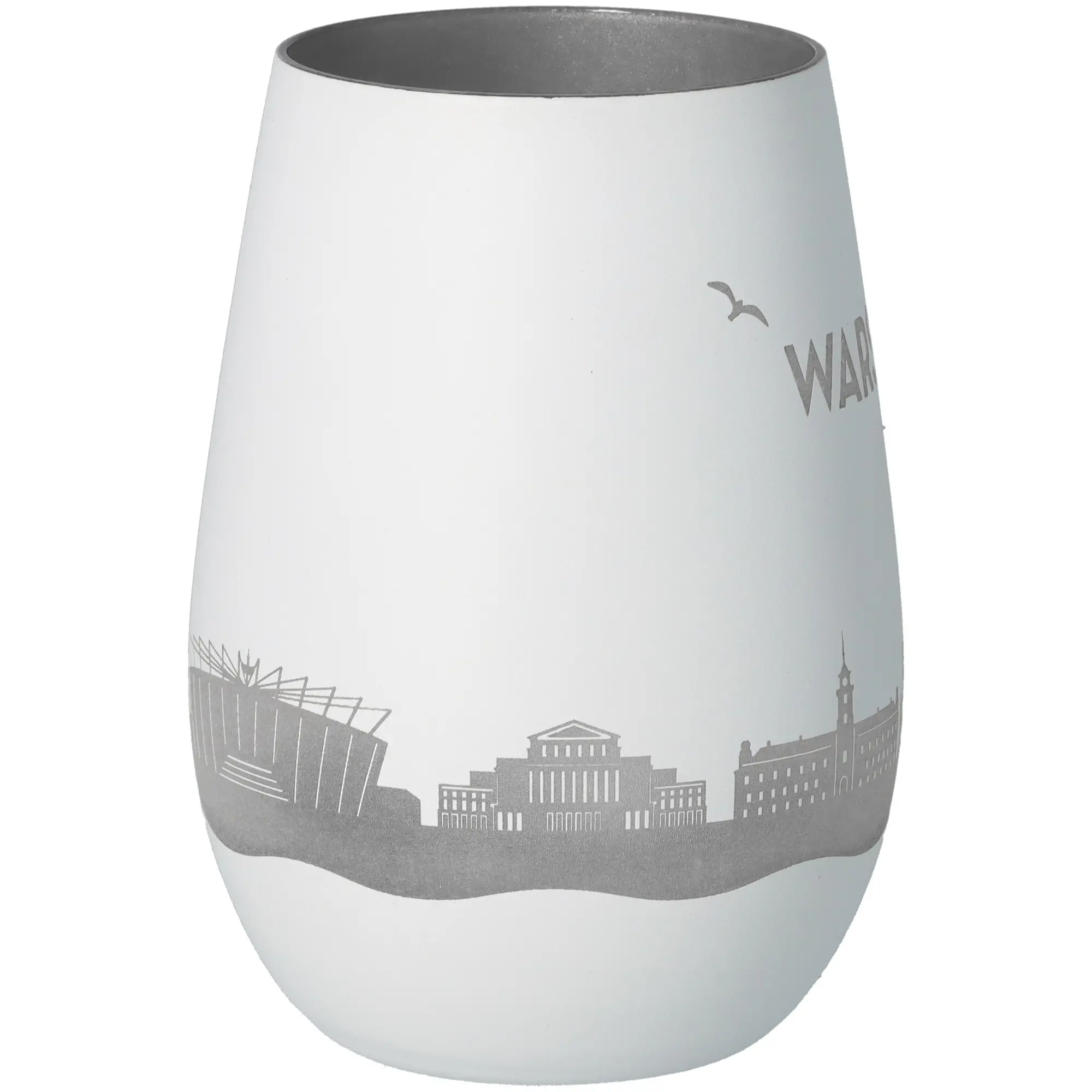 vase, weiße vase, keramik, stadt-silhouette, dekoration