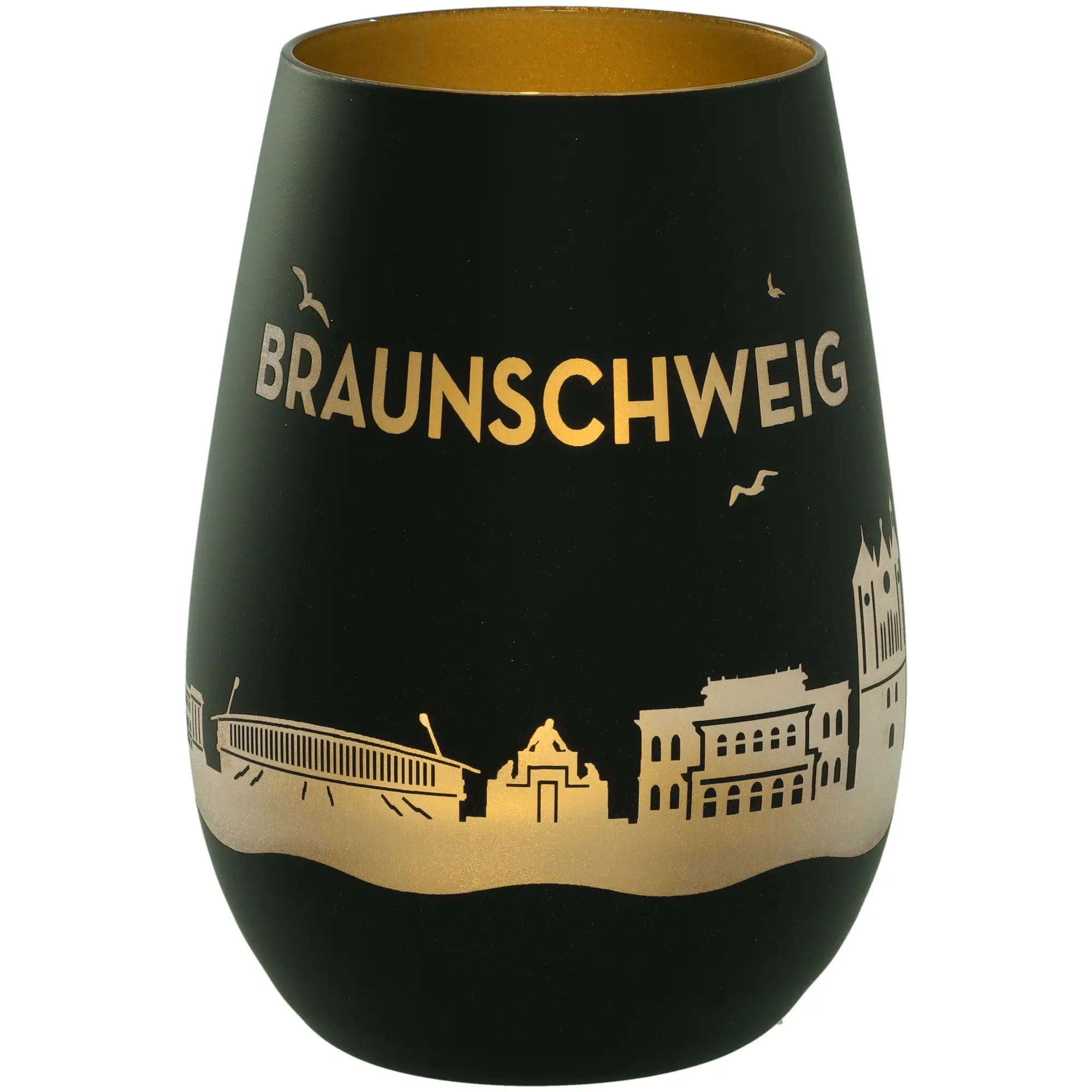 Vase, Becher, Tumbler, Schwarz, Goldfolie
