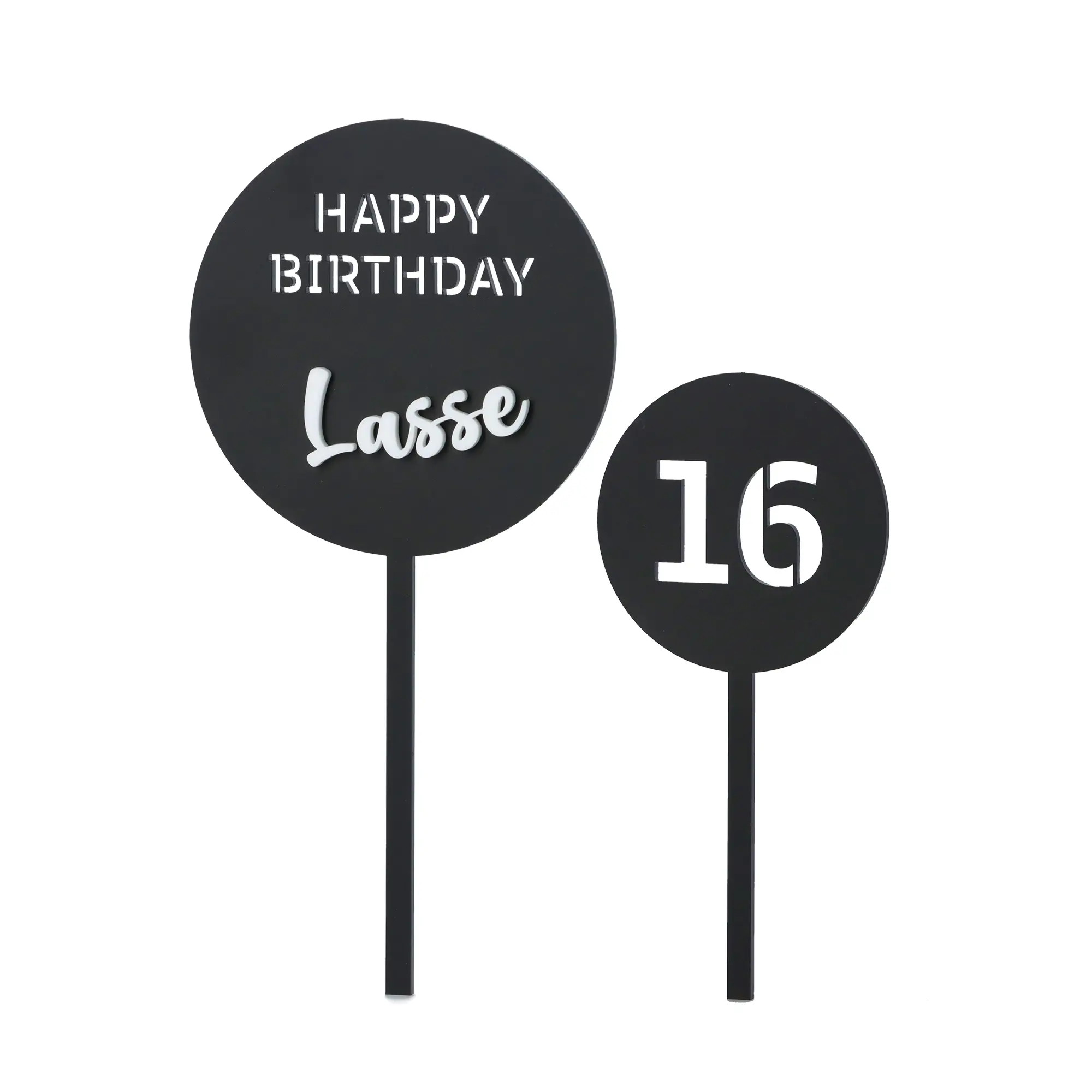 Cake Topper "Happy Birthday mit Zahl"