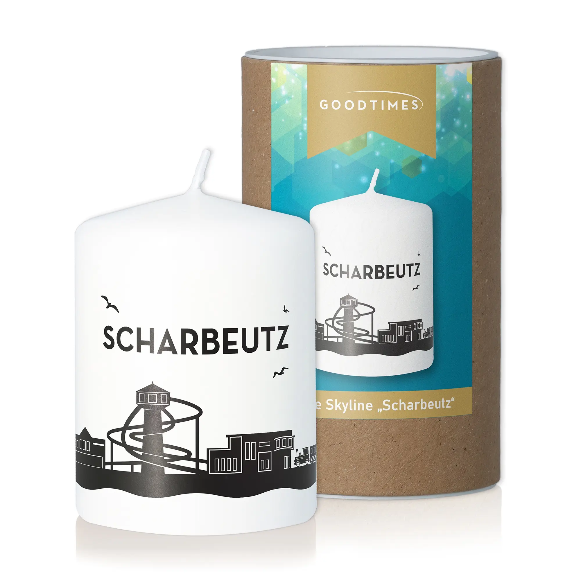 Stumpenkerze Skyline Scharbeutz