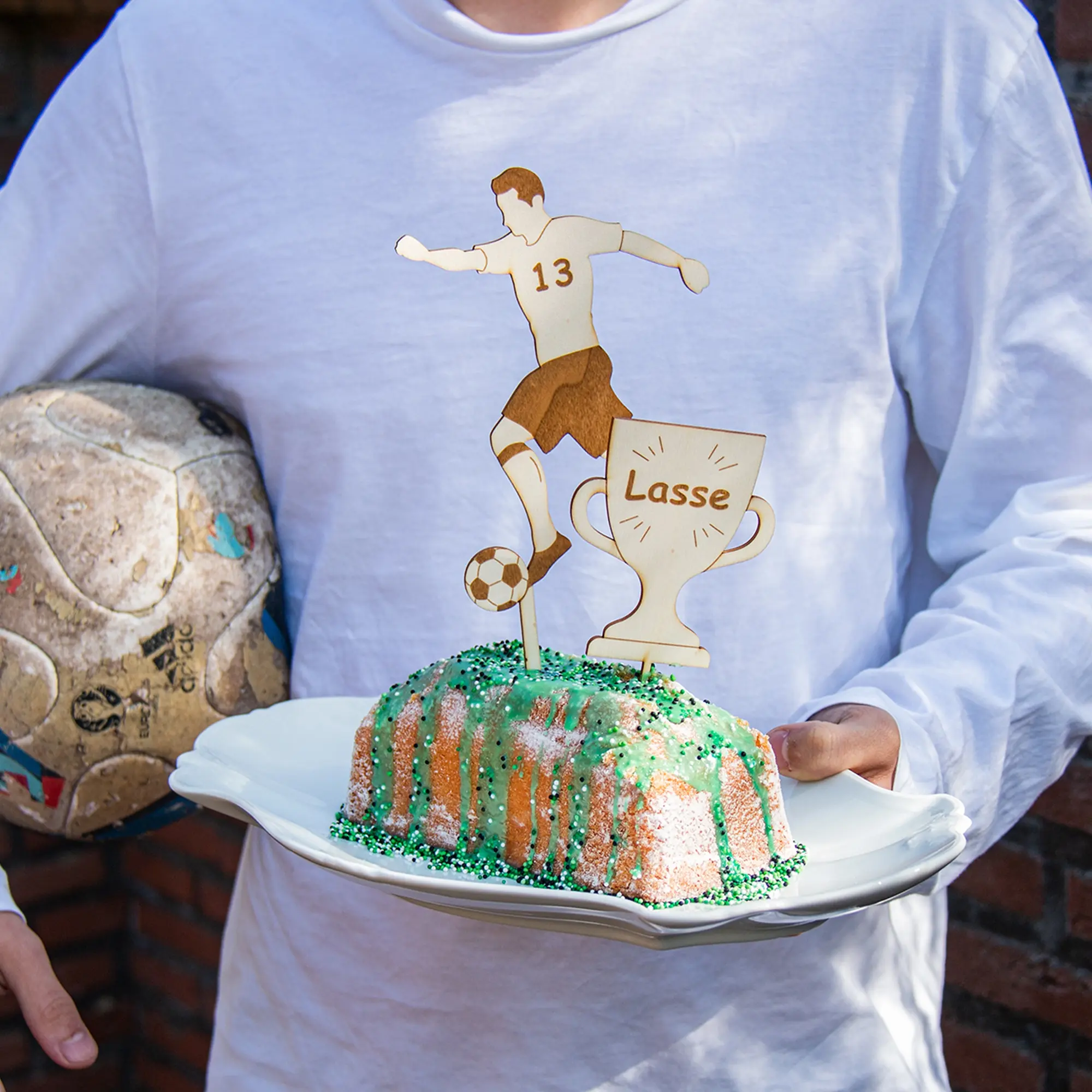 Cake Topper Fußball & Pokal Set