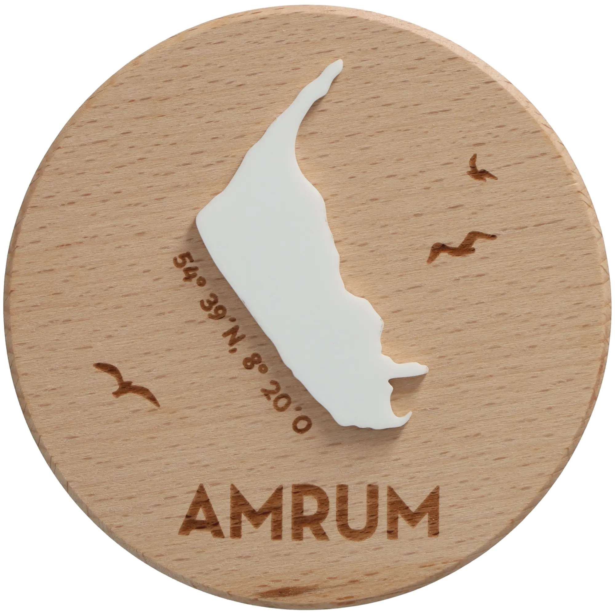 Geschenkglas Skyline "Amrum Silhouette" Weiß