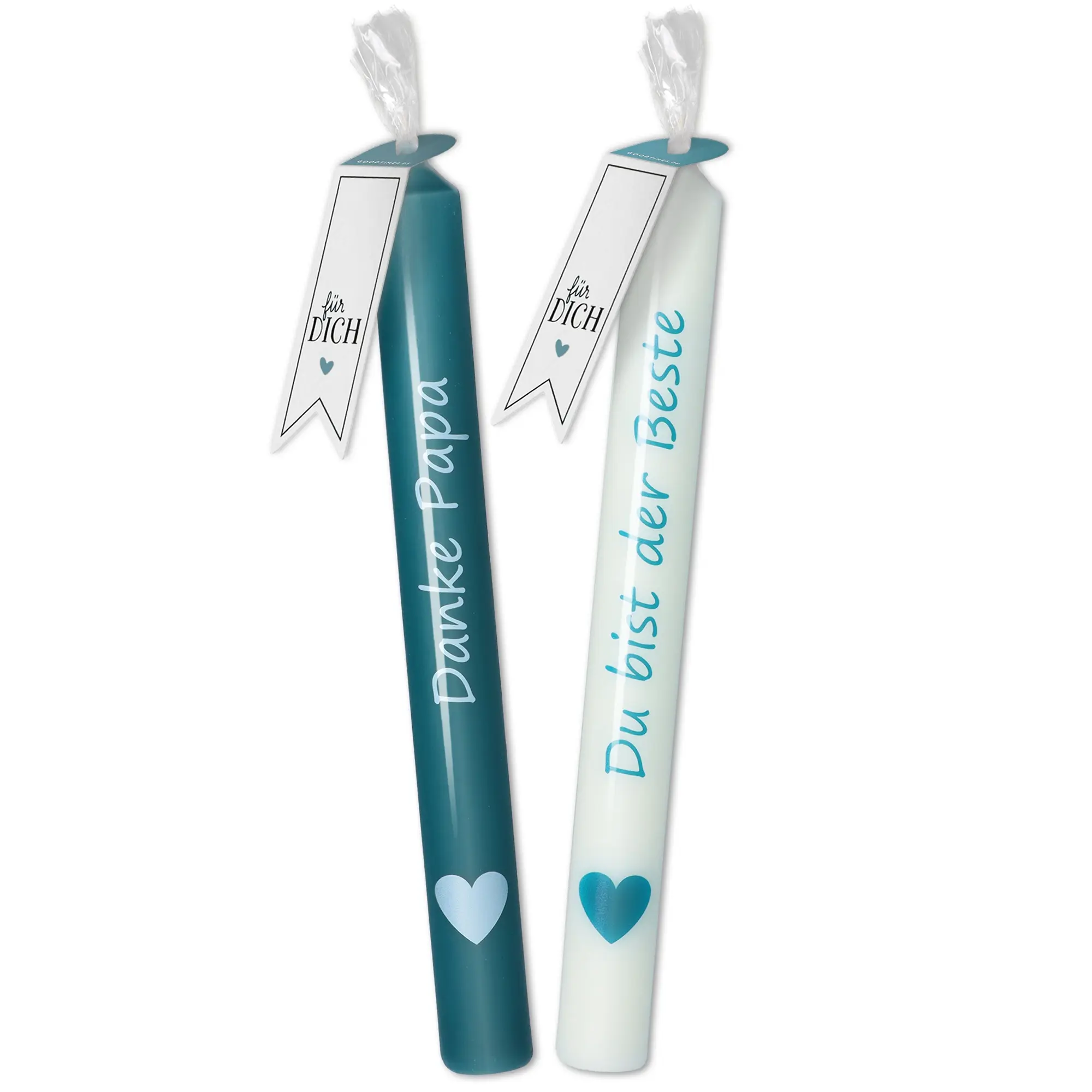 Stabkerzen-Set "Danke Papa" & "Du bist der Beste"