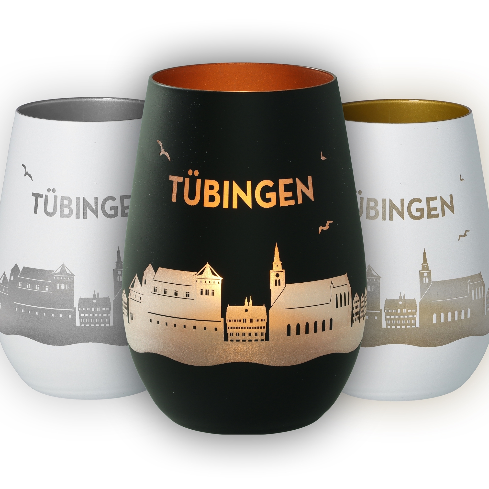 Tübingen, Kunststoffbecher, Trinkbecher, Stadtmotiv, Schwarz-Gold