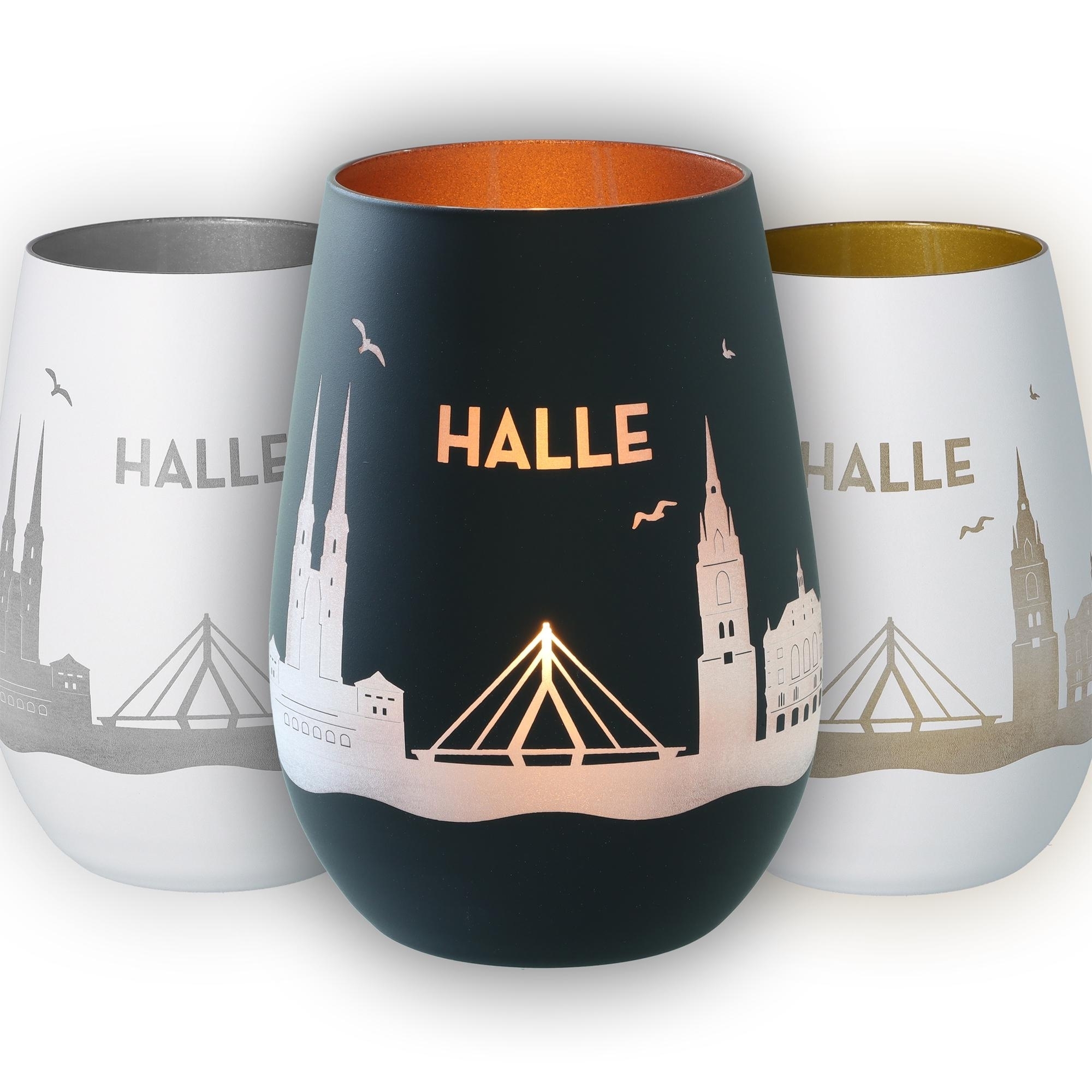 tumbler, travel-mug, keramik, stadtsilhouette, Halle