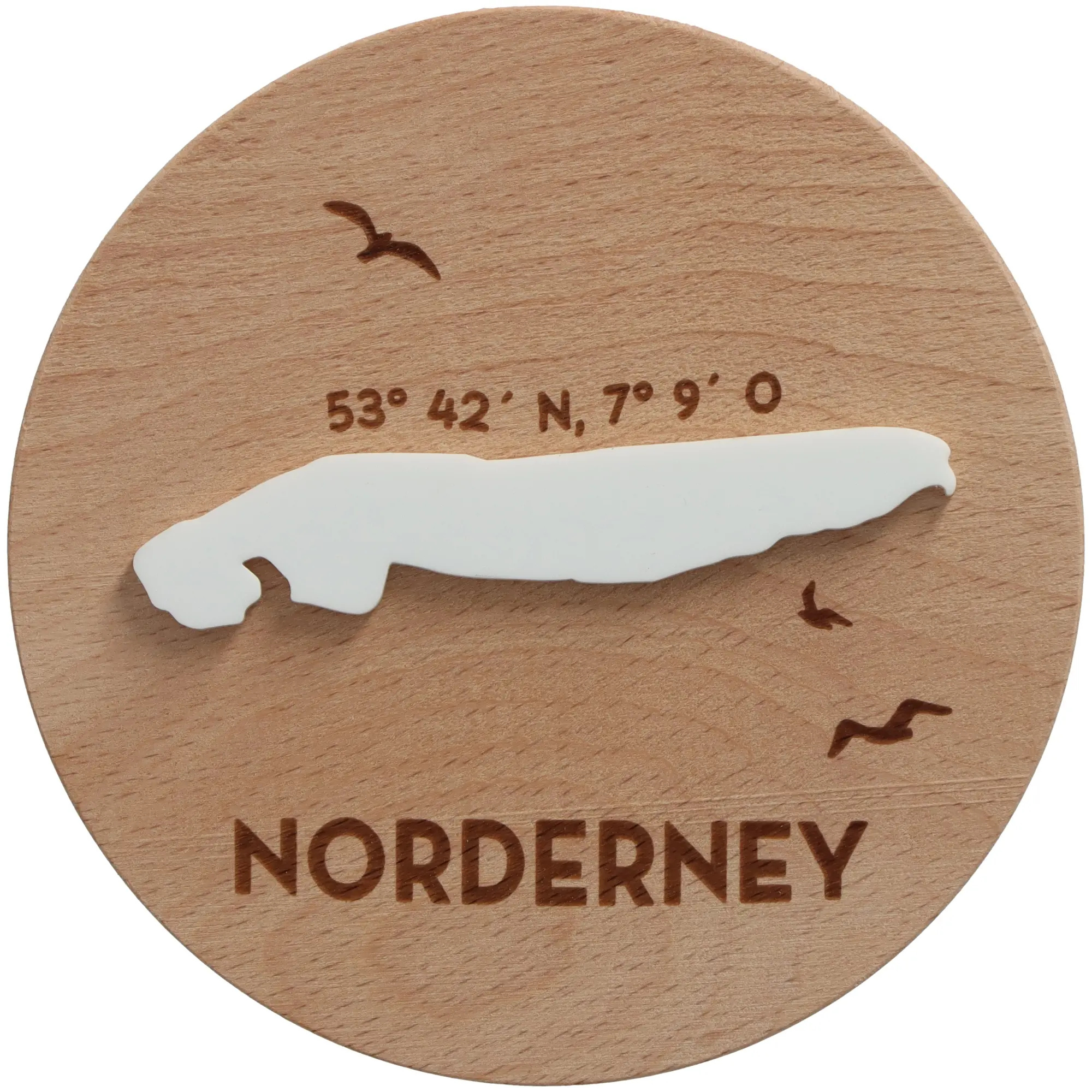 Geschenkglas Skyline "Norderney Silhouette" Weiß