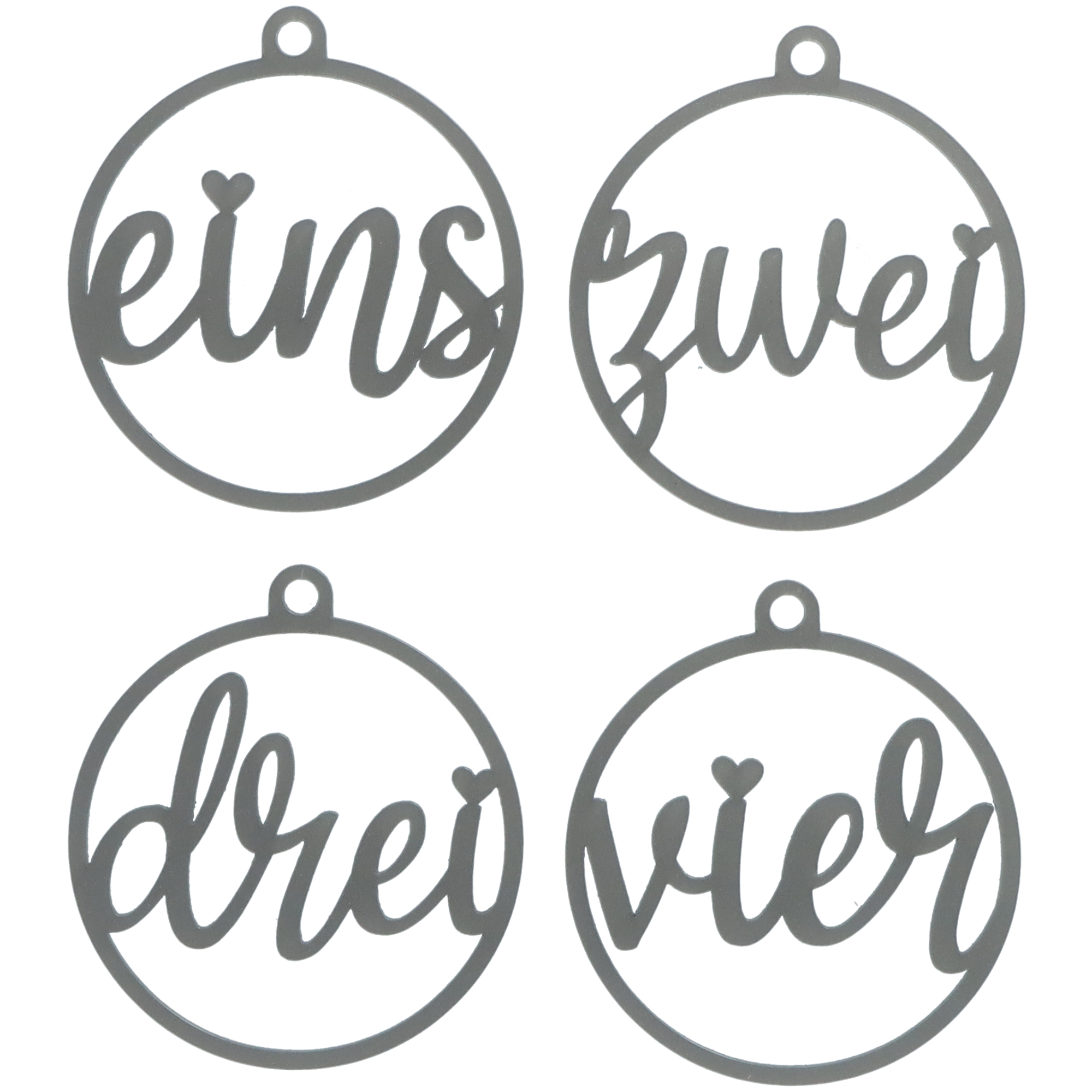 Adventskranz Anhänger Zahlen Rund 1-4 Silber Adventskranz Anhänger Zahlen Rund 1-4 Silber