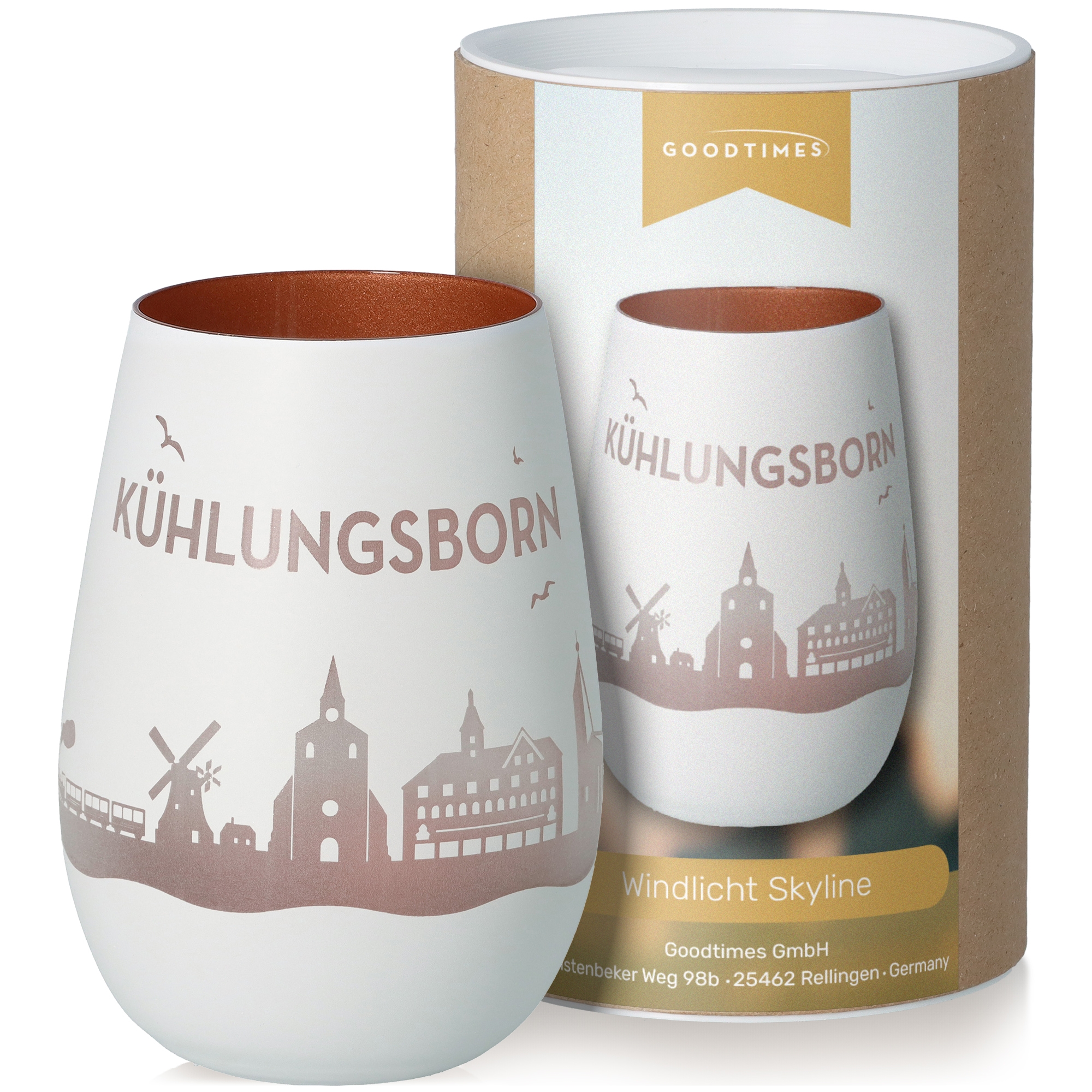 Windlicht Skyline Kühlungsborn Töpferei, Tasse, Porzellan, Kaffee, Kaffeetasse