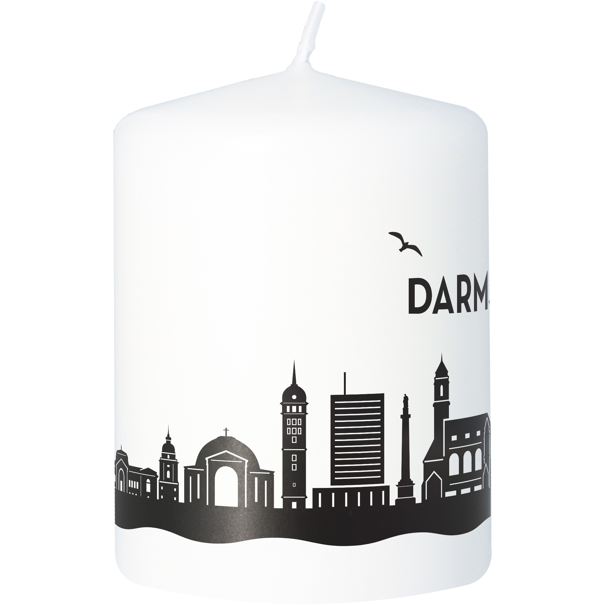 Stumpenkerze Skyline Darmstadt Kerze