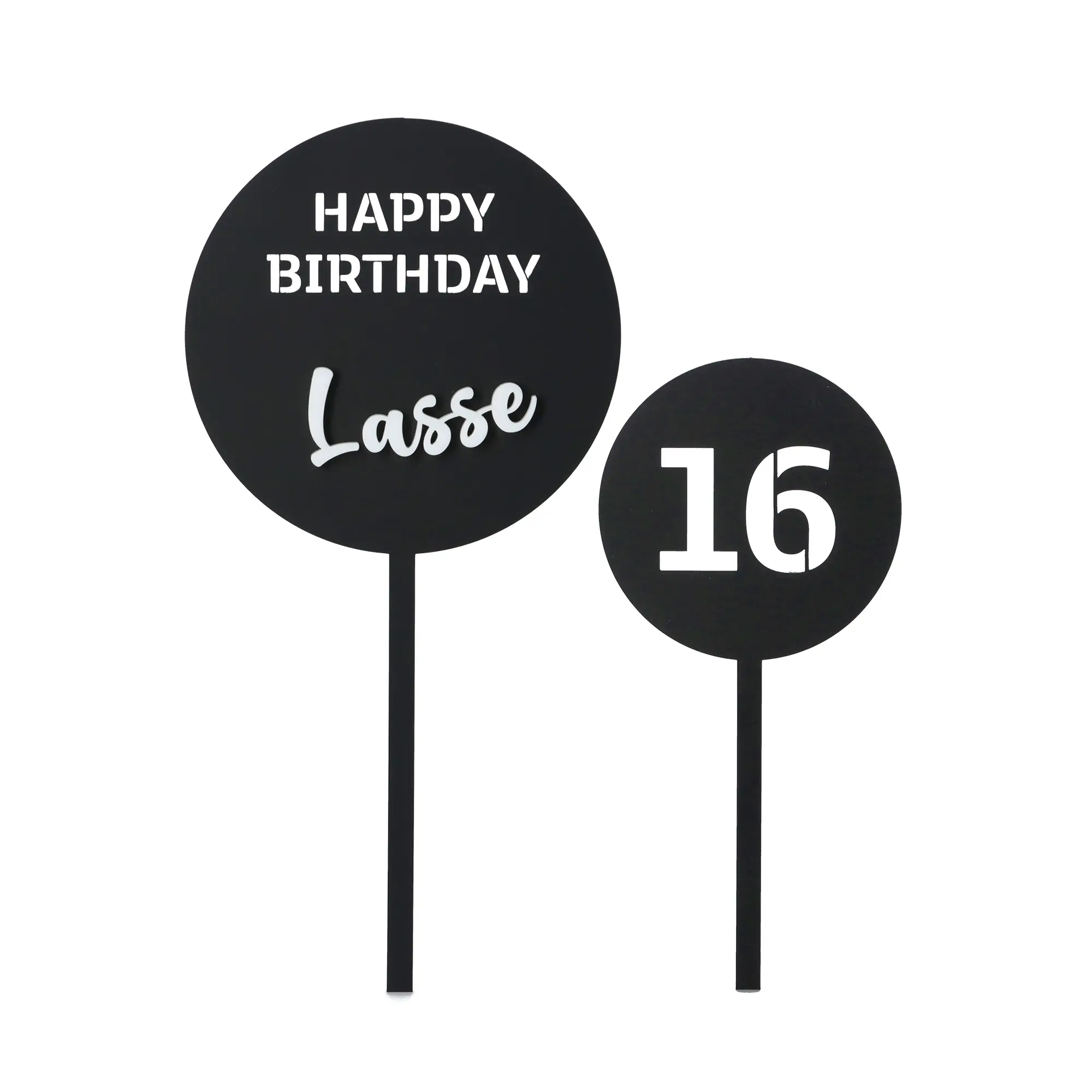 Cake Topper "Happy Birthday mit Zahl"