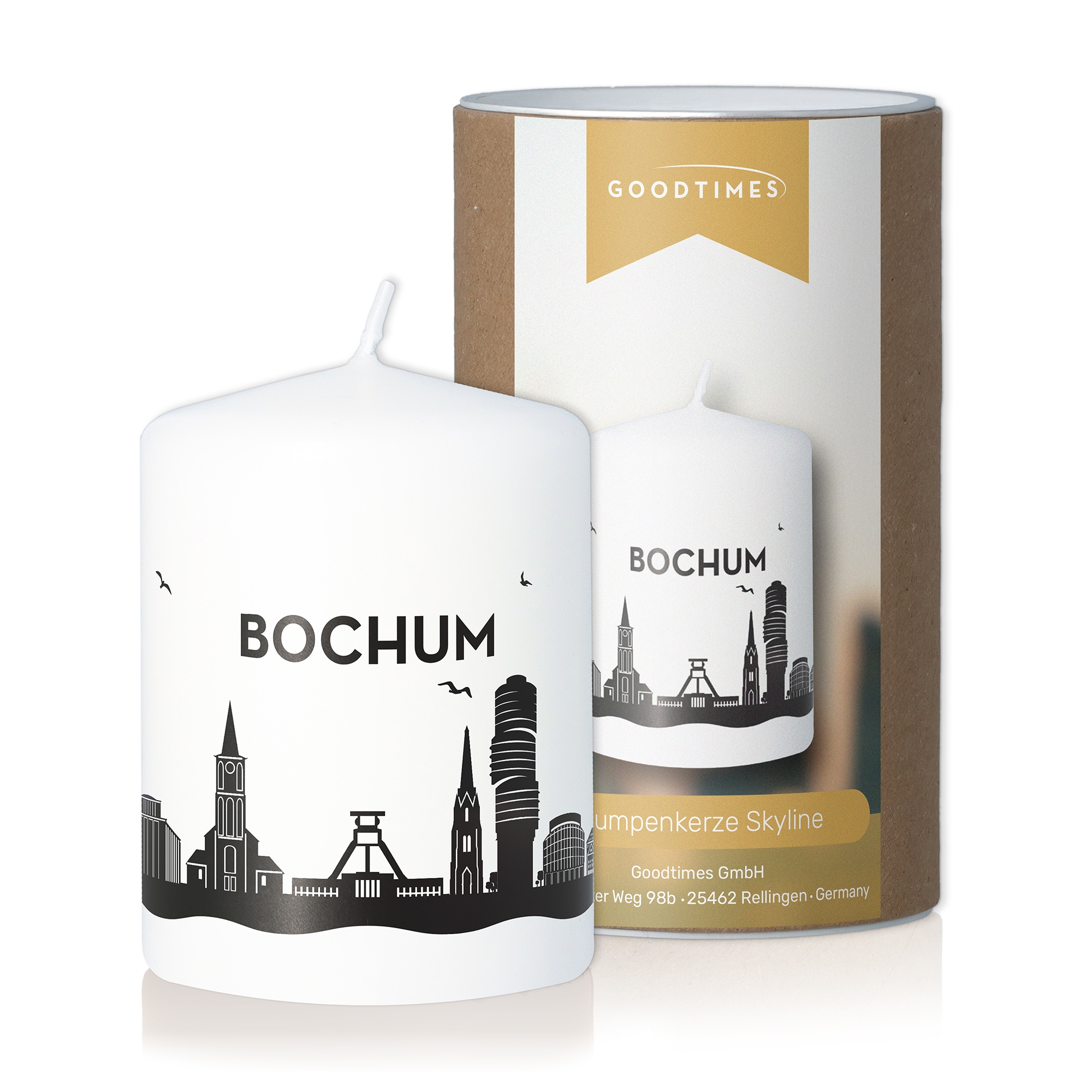 Stumpenkerze Skyline Bochum