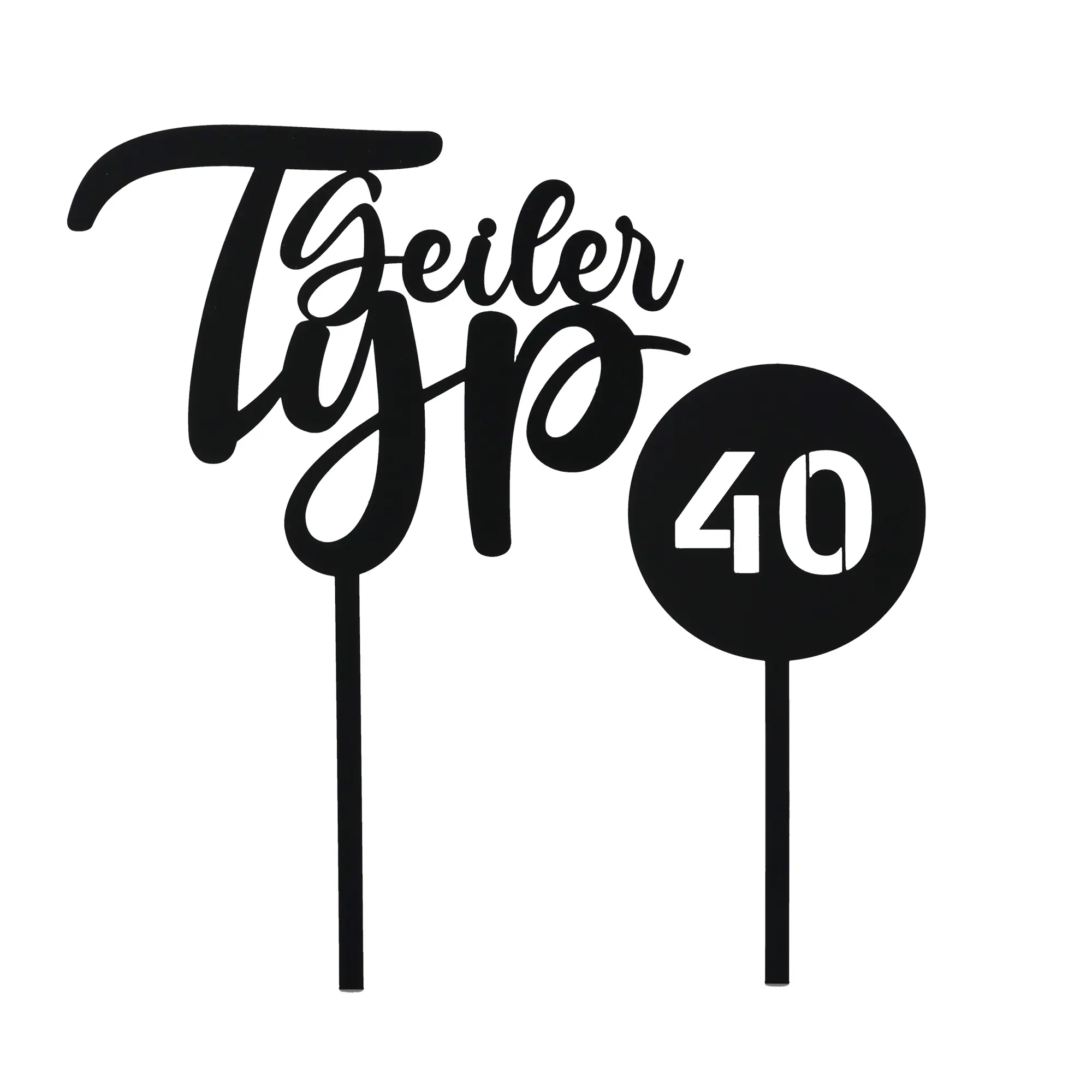 Cake Topper "Geiler Typ mit Zahl"