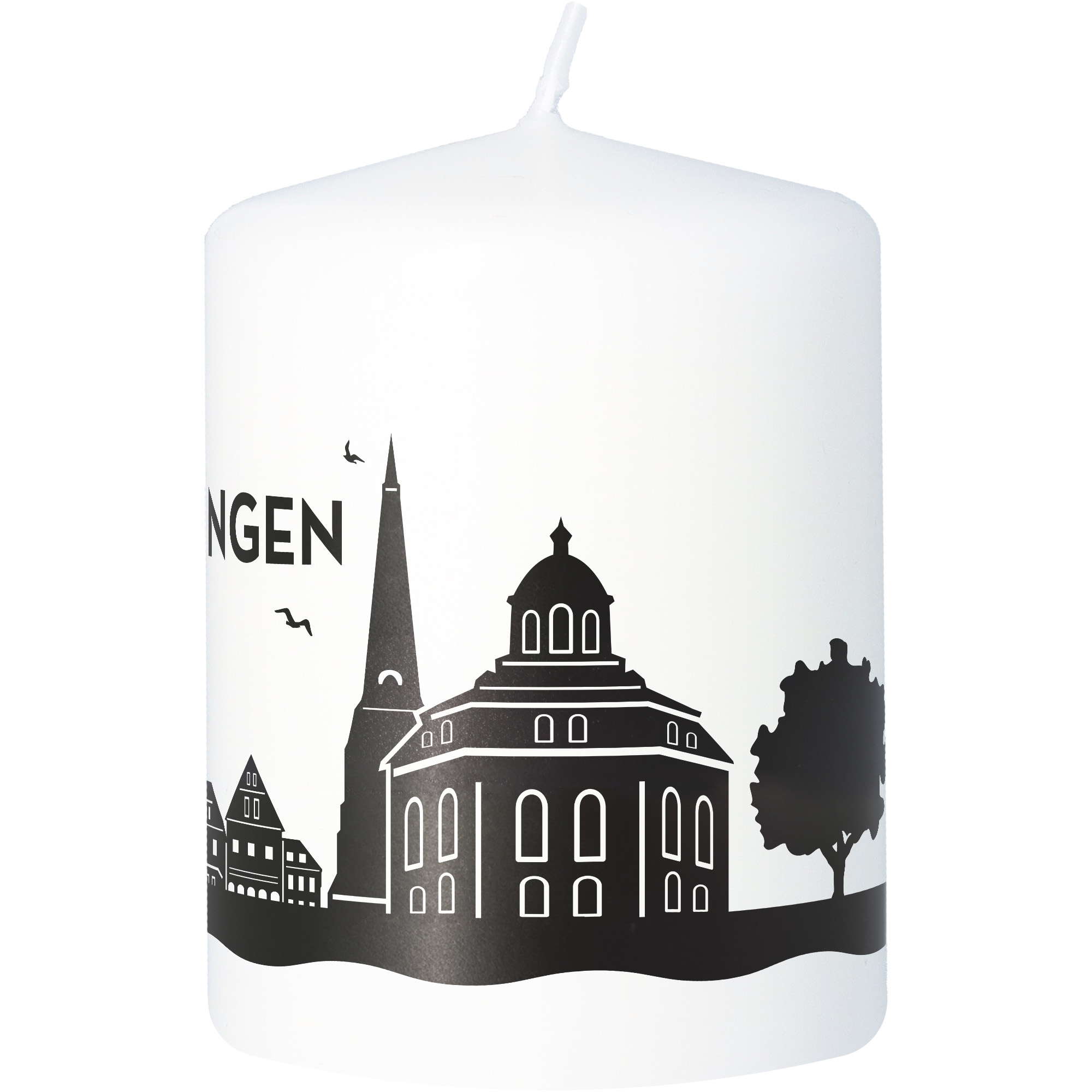 Stumpenkerze Skyline Rellingen