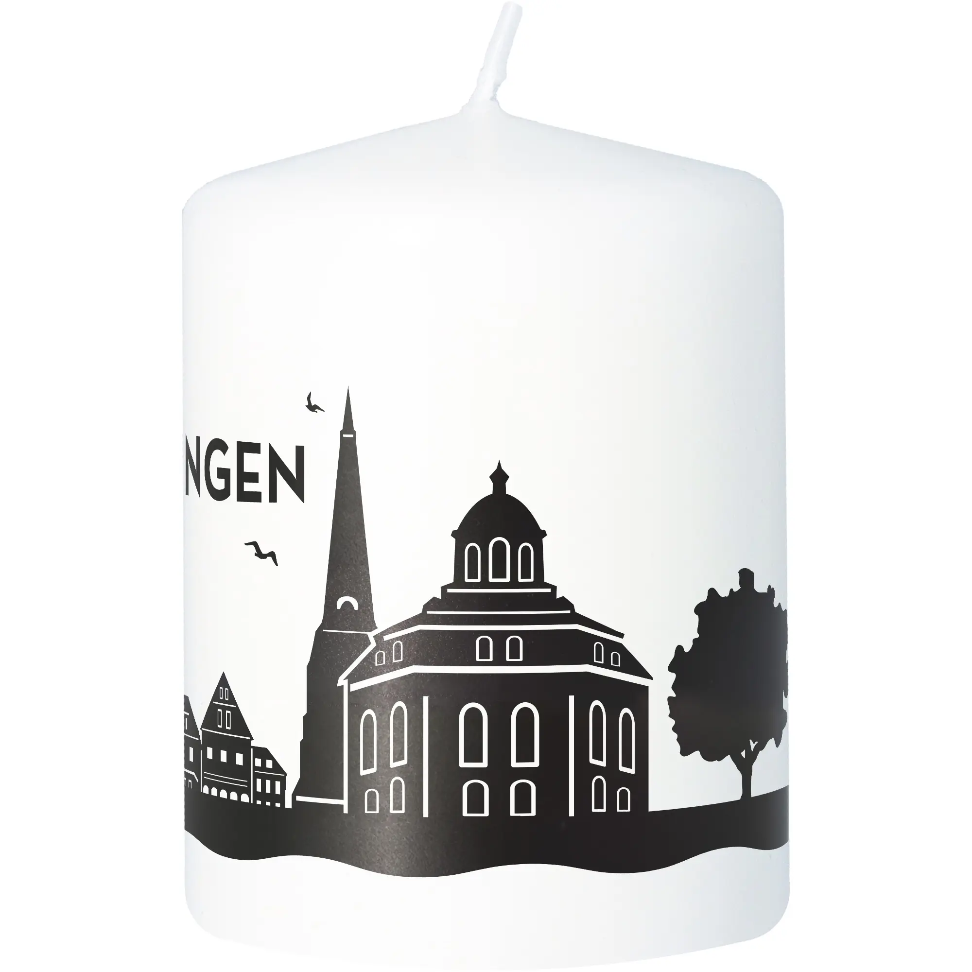 Stumpenkerze Skyline Rellingen