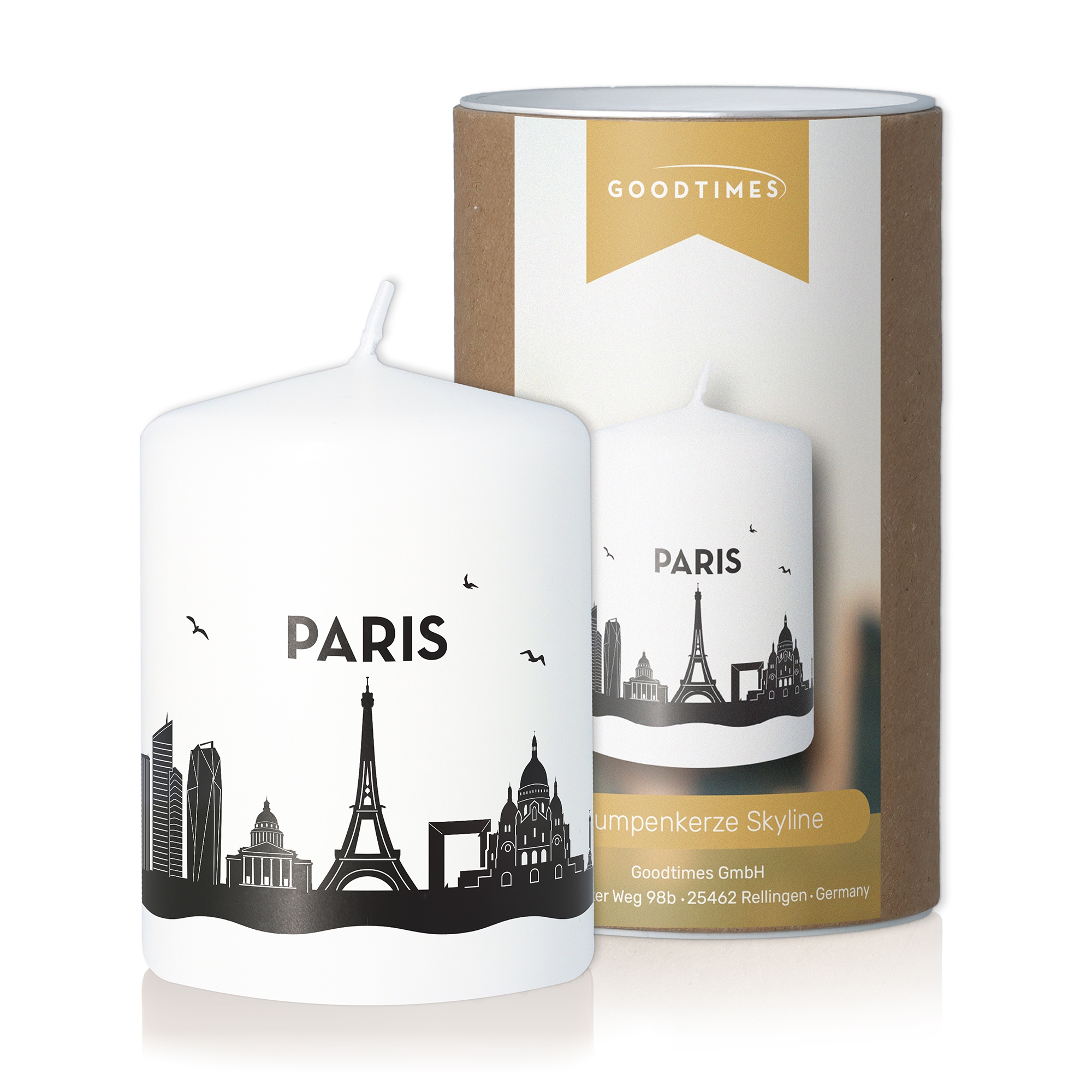 Stumpenkerze Skyline Paris Kerze