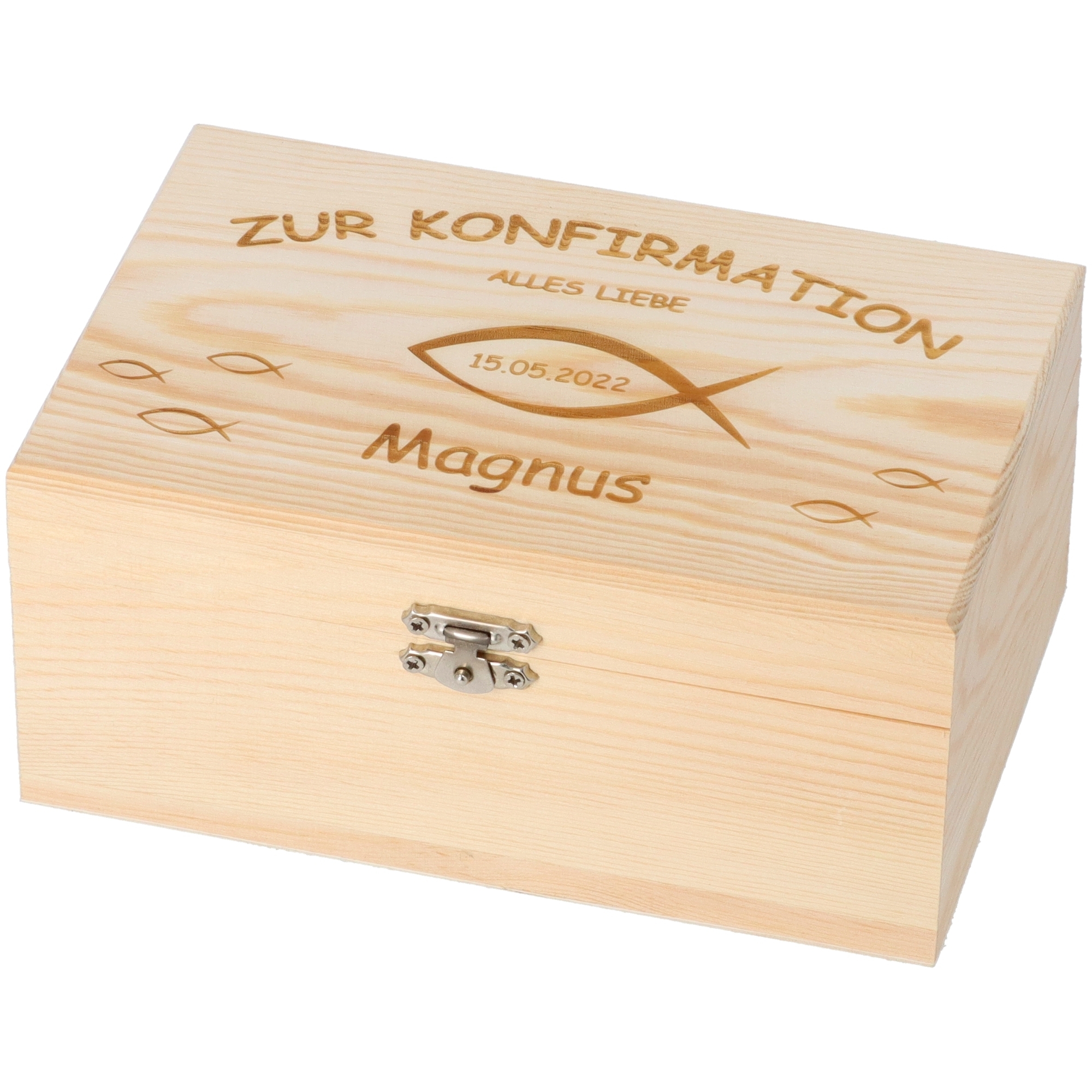 Holzkassette, Schmuckbox, Holzbox, Kiste, Gravur-Design