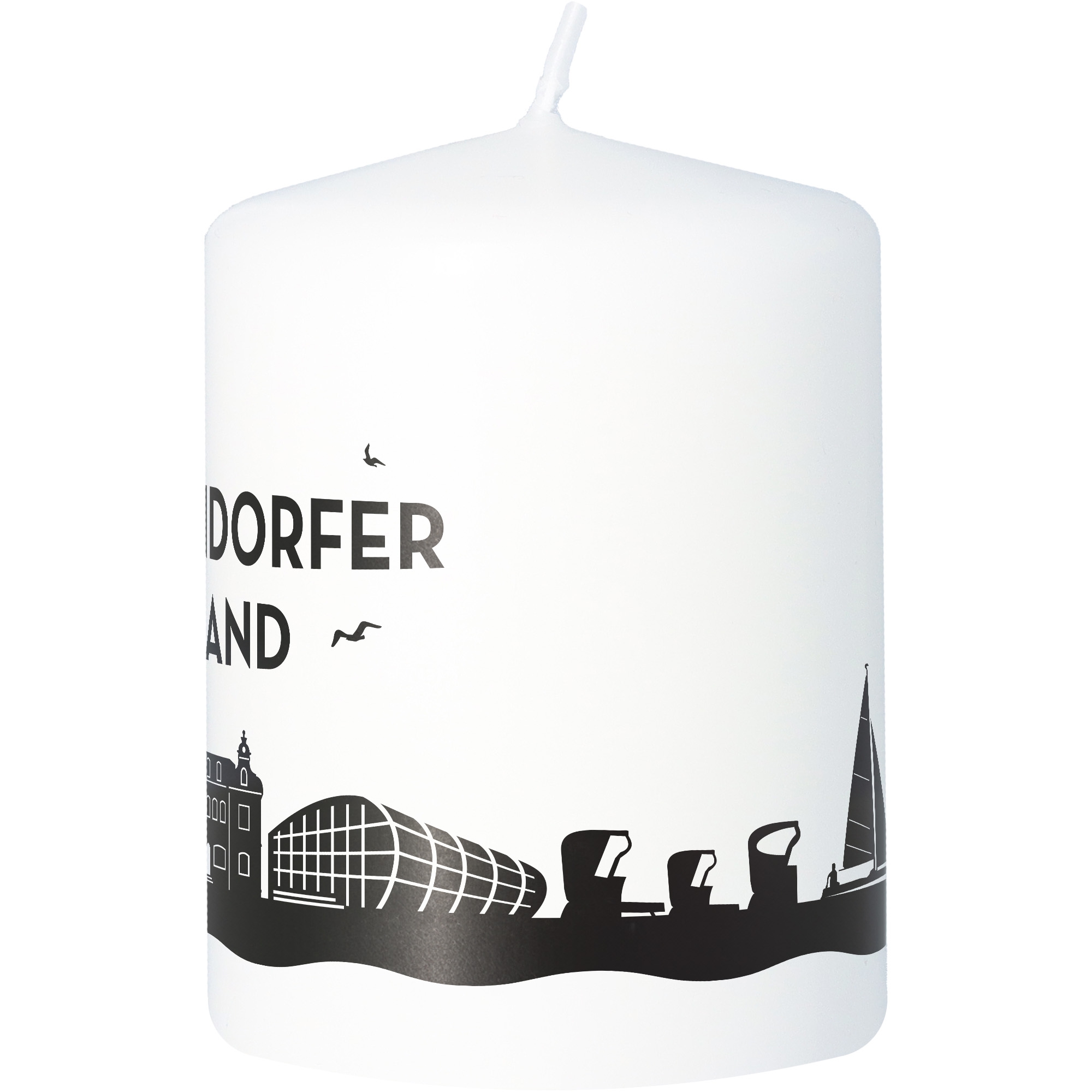 Stumpenkerze Skyline Timmendorfer Strand Stumpenkerze Skyline Timmendorfer Strand