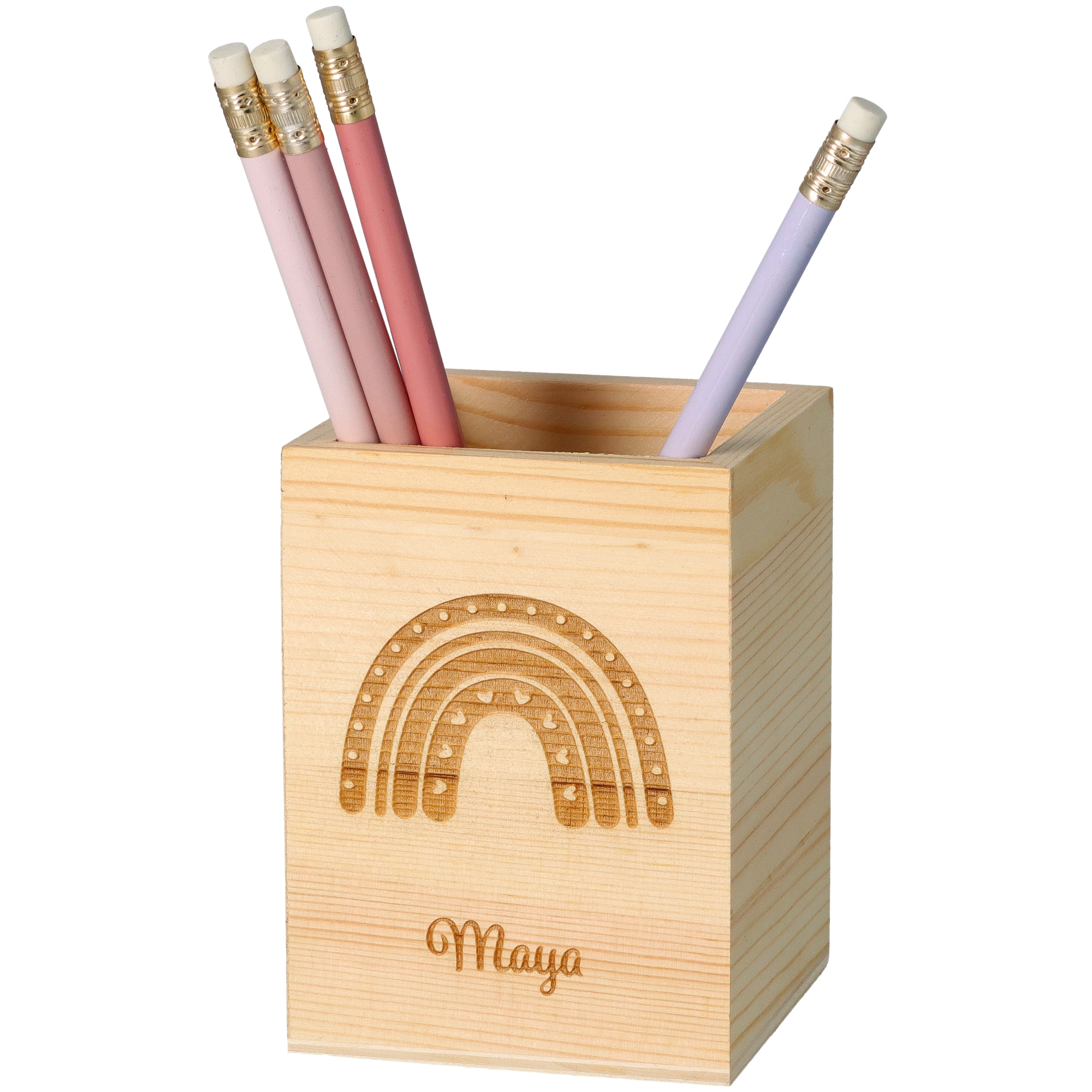 Stiftehalter Regenbogen mit Herzen Bleistift