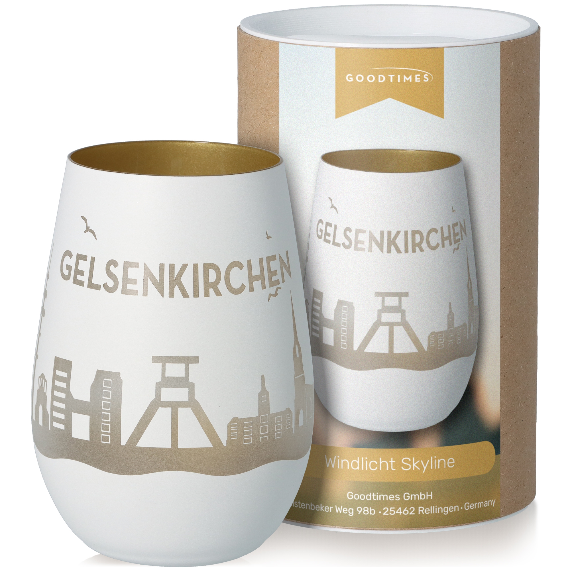 Windlicht Skyline Gelsenkirchen Töpferei, Tasse, Krug, Kunst, Porzellan