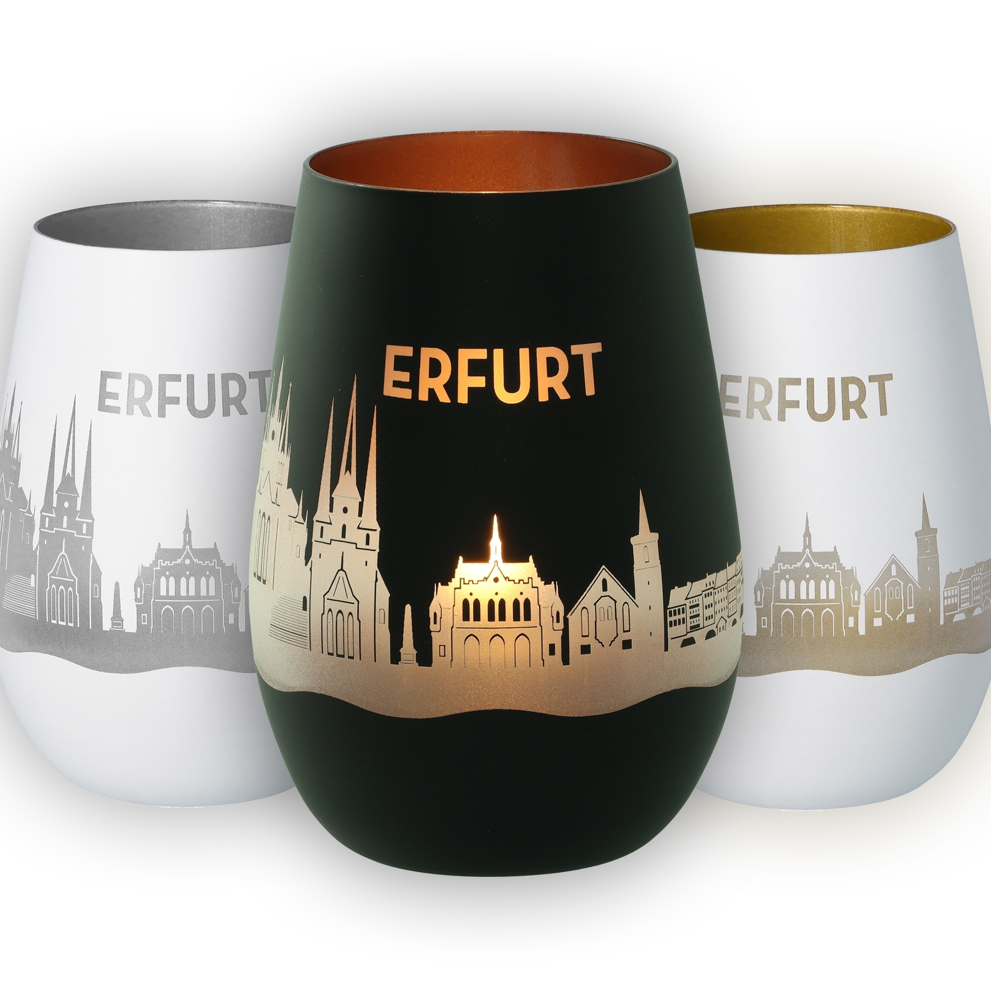 Erfurt, Meisterstück, Becher, Glas, Städte-Silhouette