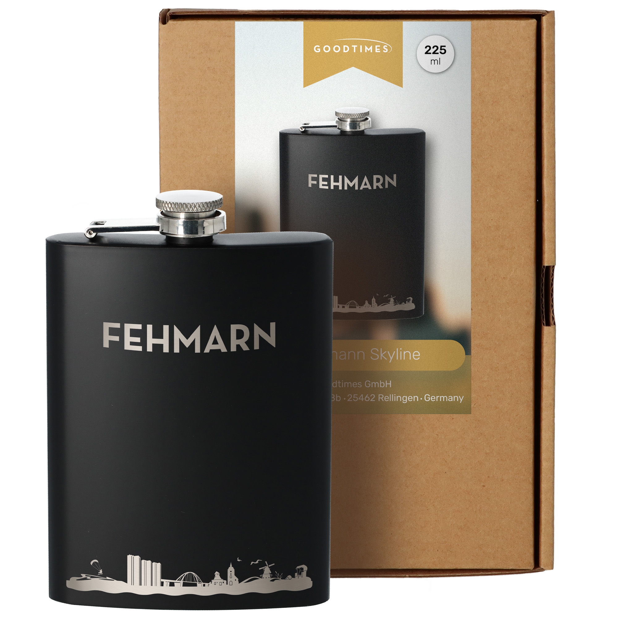 Flachmann Skyline Fehmarn Flasche, Kosmetik, Parfüm