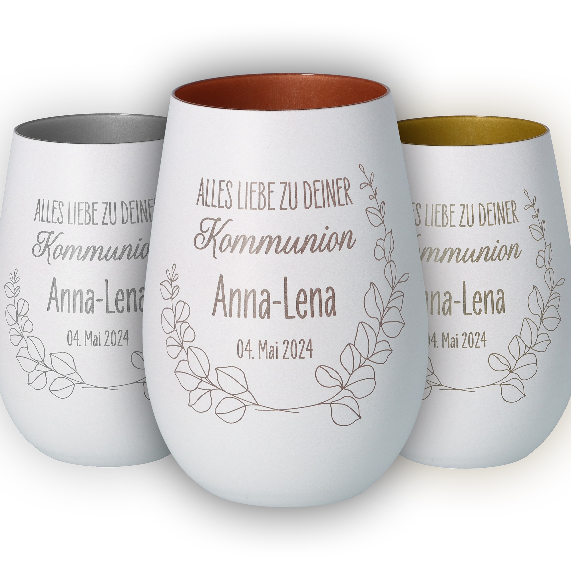 Windlicht "Kommunion" Krug, Töpferei, Vase, Tasse, Glas