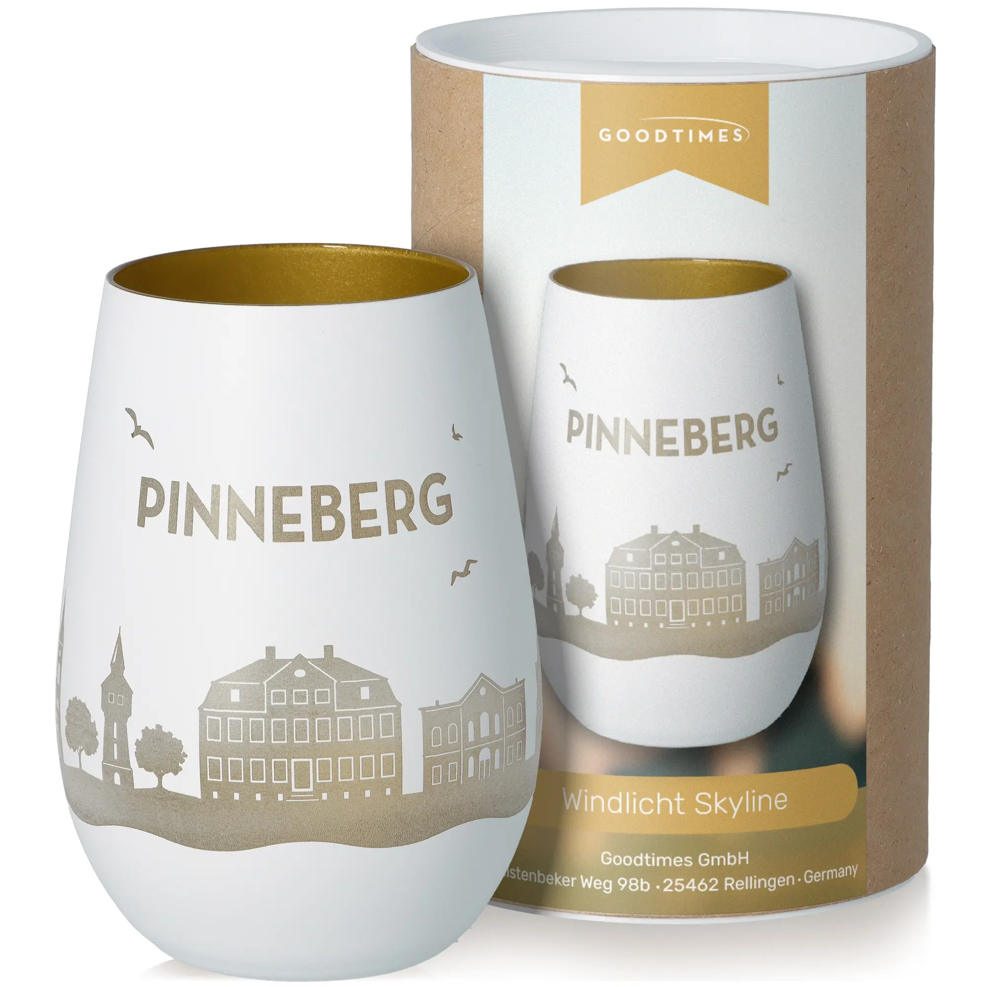 Windlicht Skyline Pinneberg Töpferei, Krug, Glas, Tasse