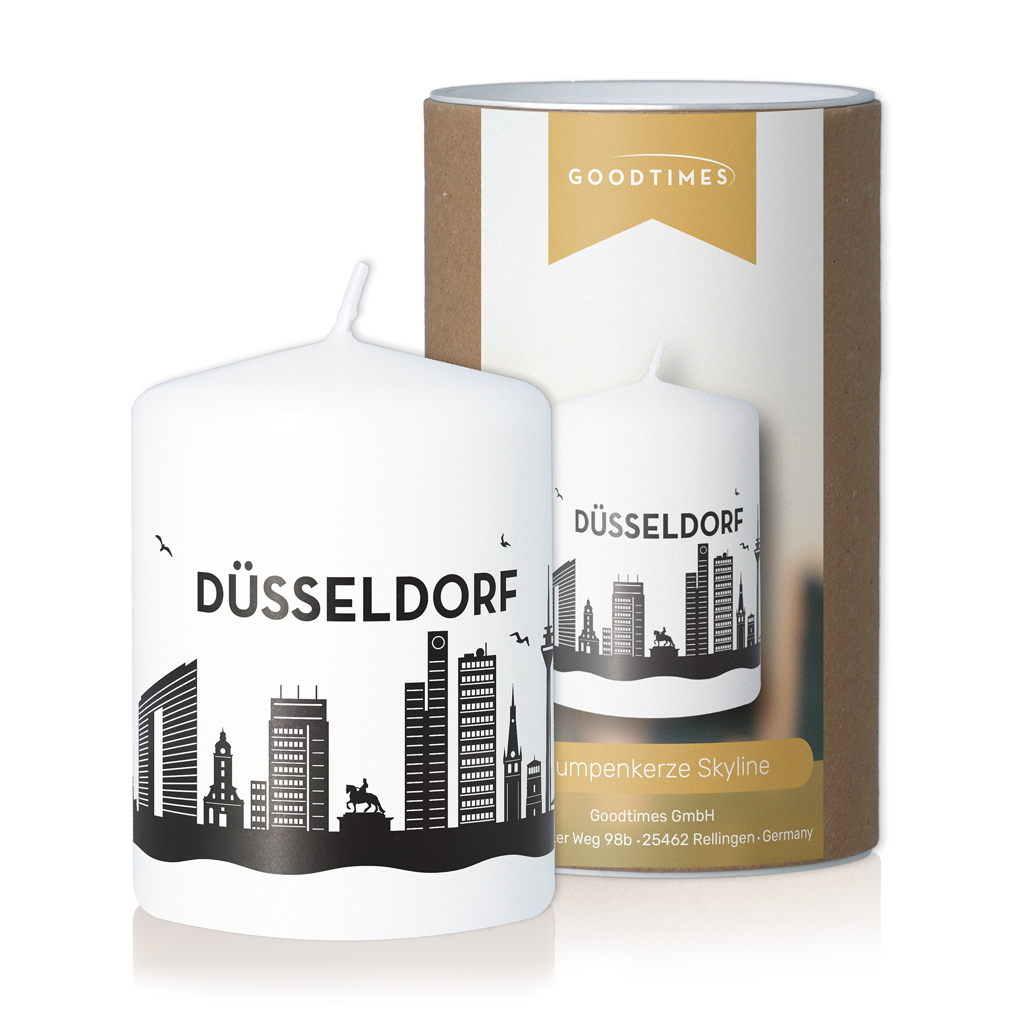 Stumpenkerze Skyline Düsseldorf Stumpenkerze Skyline Düsseldorf